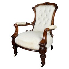 Antica poltrona di qualità del XIX secolo in mogano ( REF AFS-3298 )