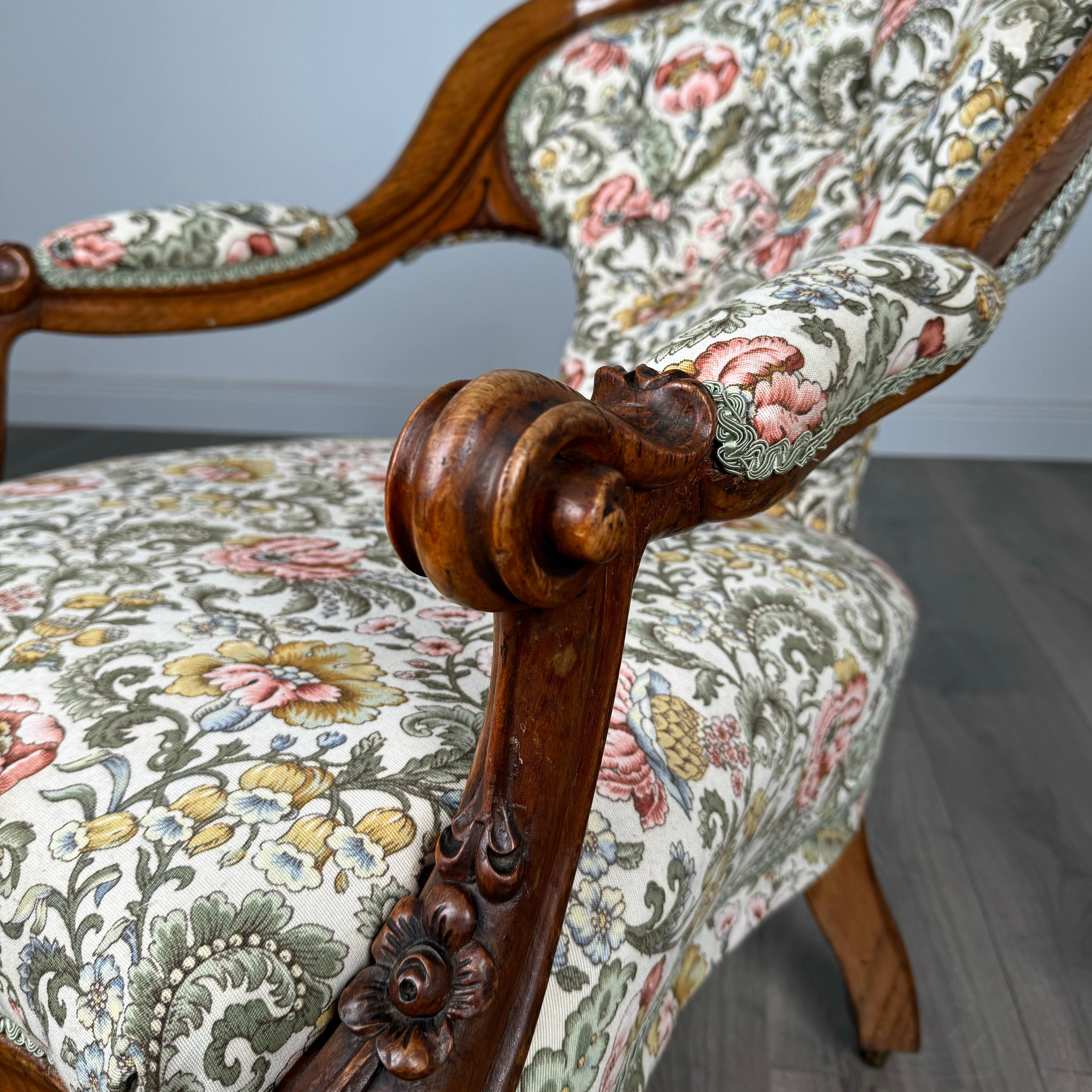 Antica poltrona in Oak intagliata di qualità del XIX secolo ( REF AFS-3295 ) in vendita 7