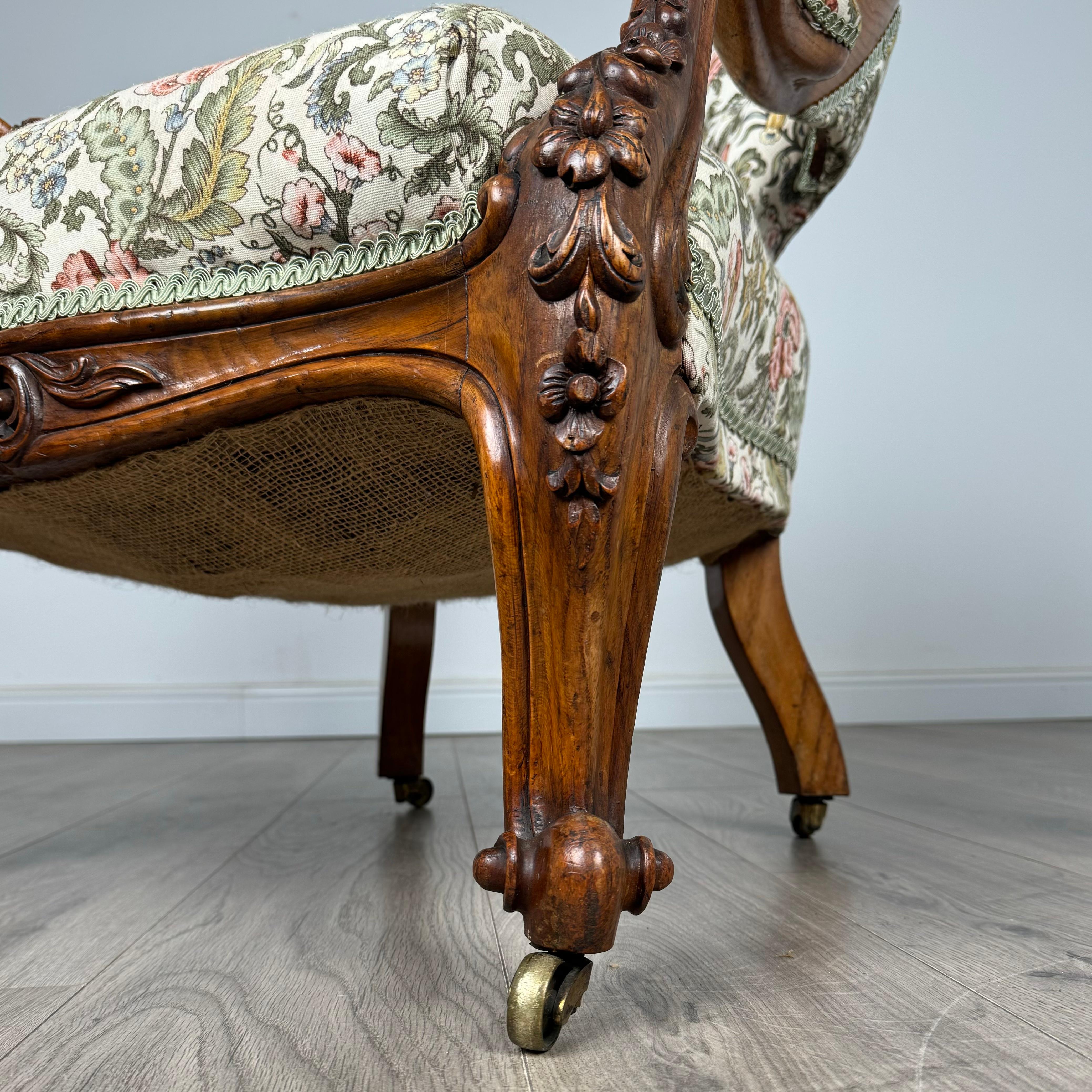 Antica poltrona in Oak intagliata di qualità del XIX secolo ( REF AFS-3295 ) in vendita 8