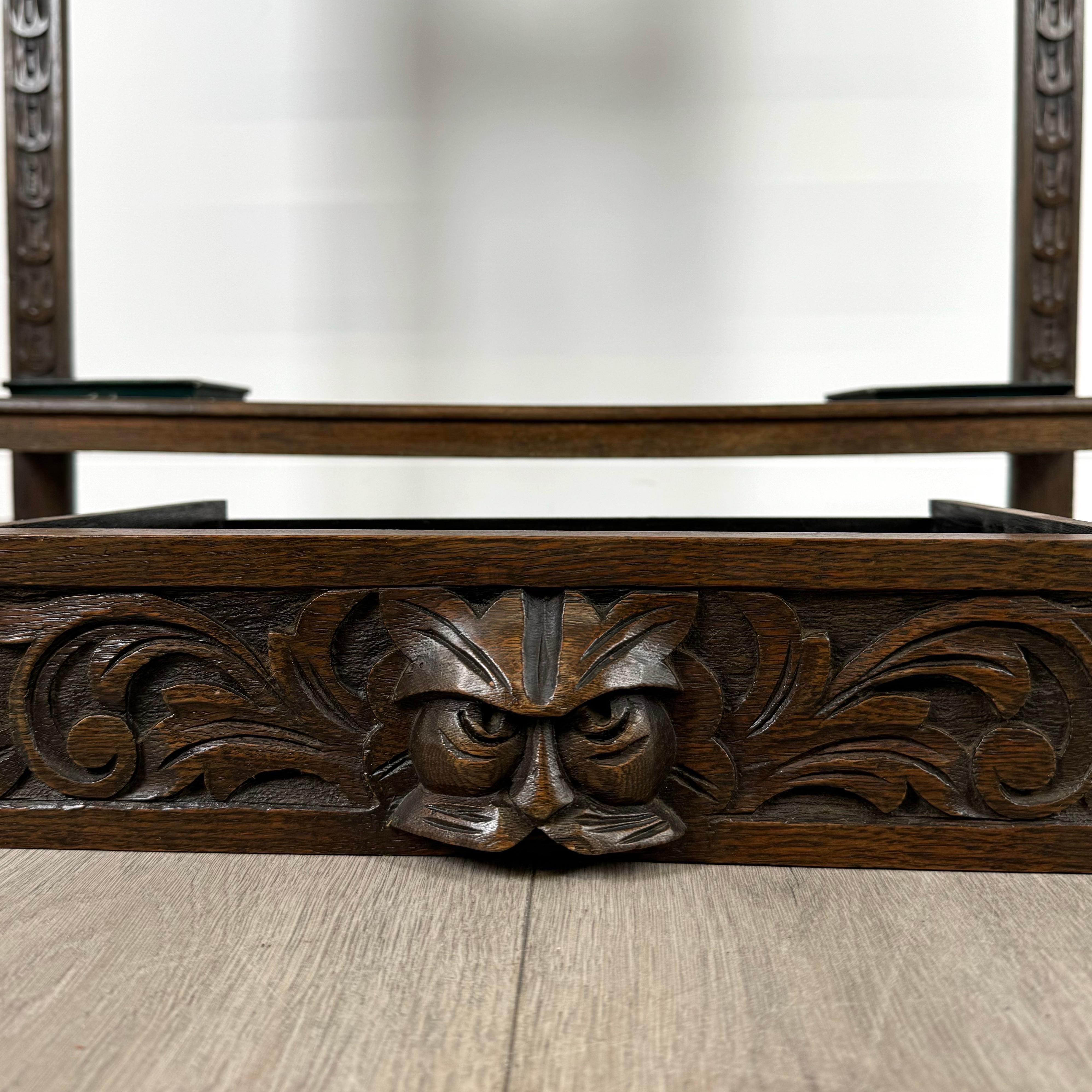 Antique 19th Century Fine Quality Carved Oak Hall Stand ( REF AF-3682 ) For Sale 7