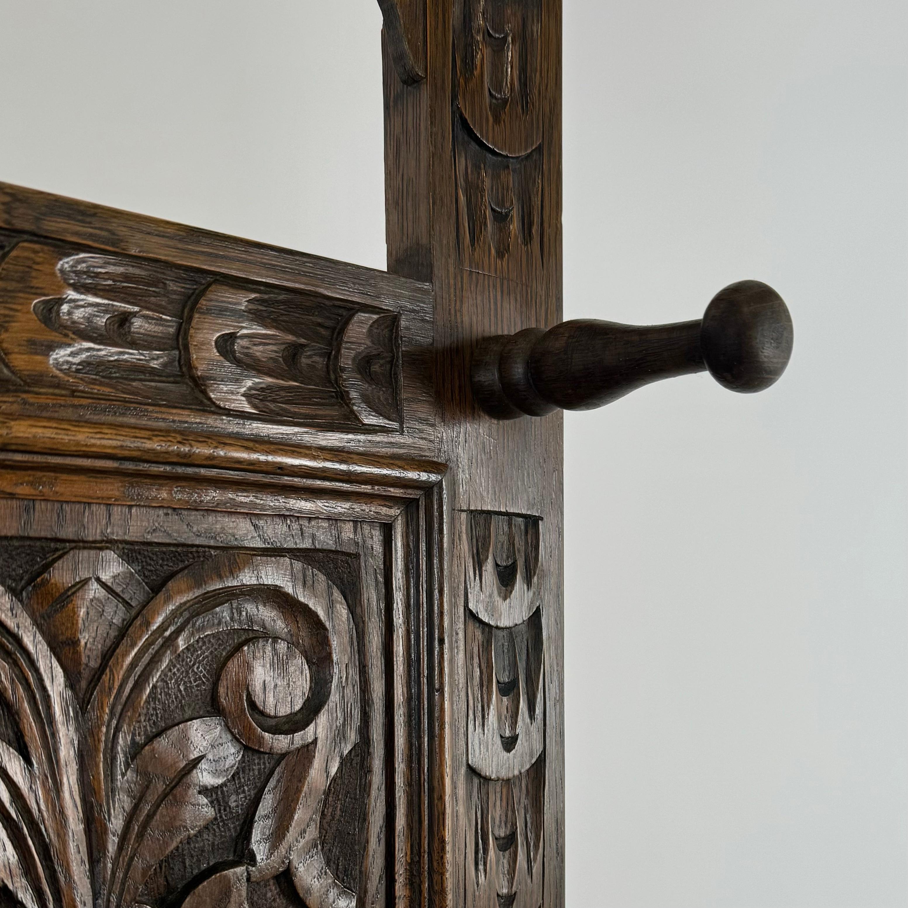Antique 19th Century Fine Quality Carved Oak Hall Stand ( REF AF-3682 ) For Sale 9