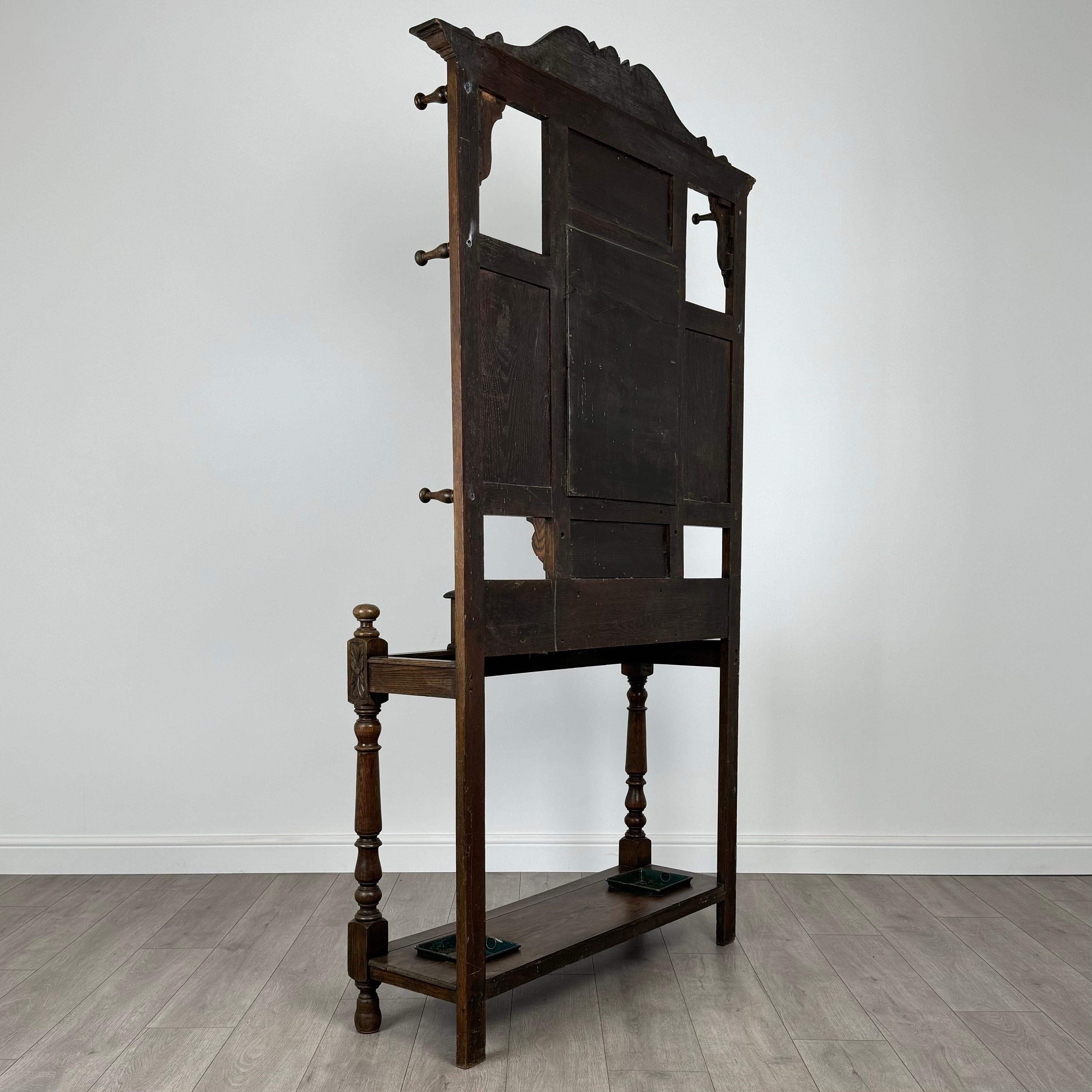 Antique 19th Century Fine Quality Carved Oak Hall Stand ( REF AF-3682 ) For Sale 1