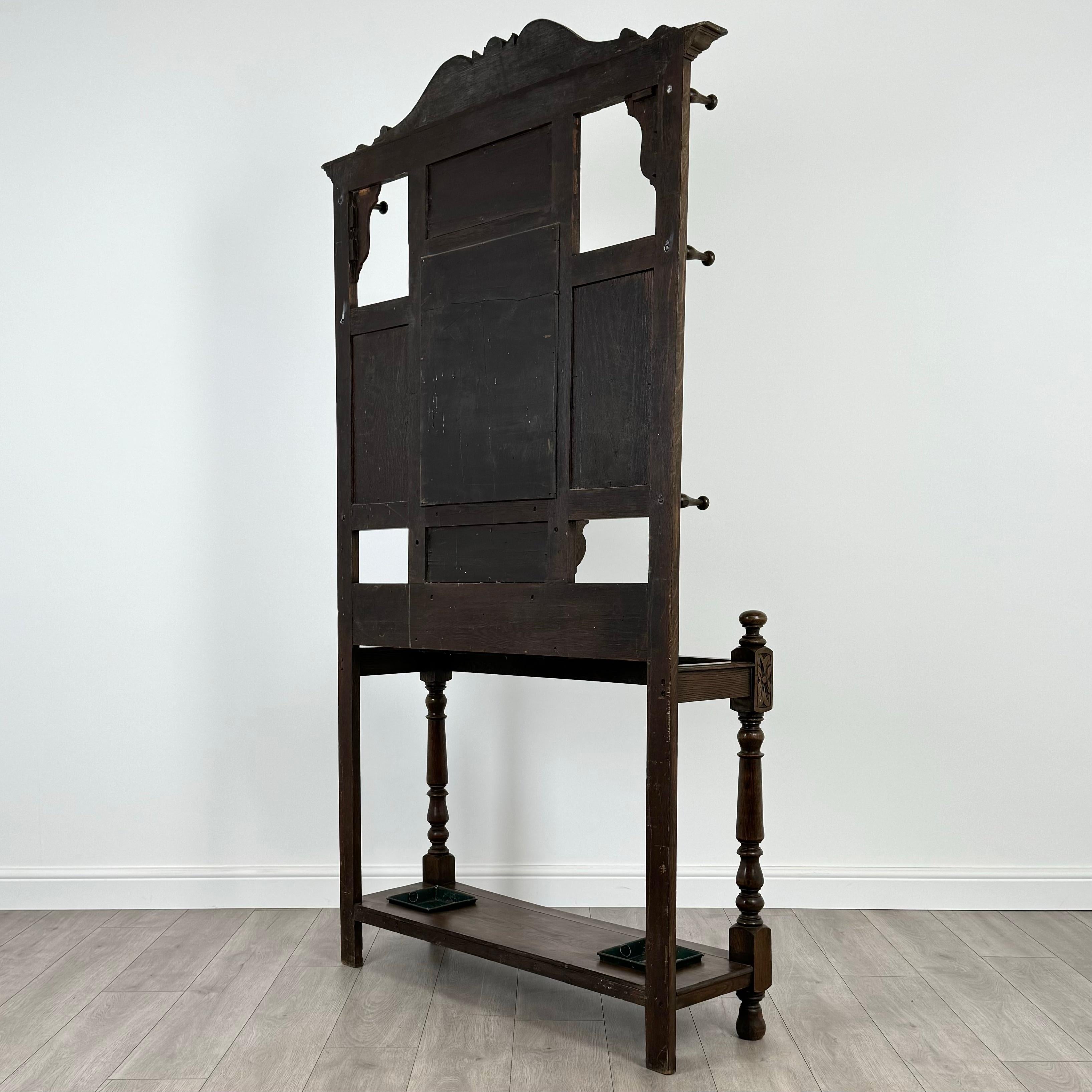 Antique 19th Century Fine Quality Carved Oak Hall Stand ( REF AF-3682 ) For Sale 3