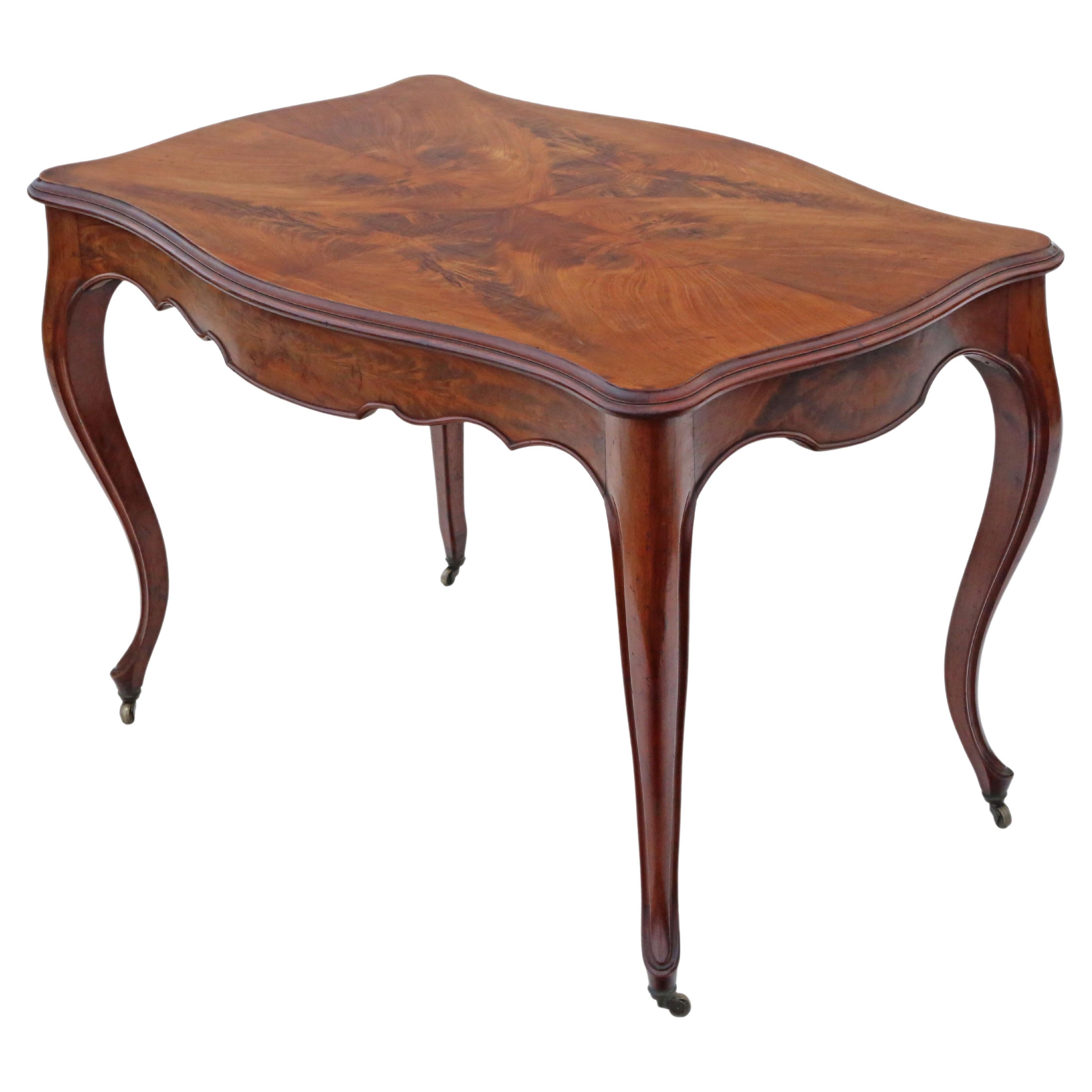 Antique 19th Century Fine Quality Flame Mahogany Writing Table Desk C1890 Bureau