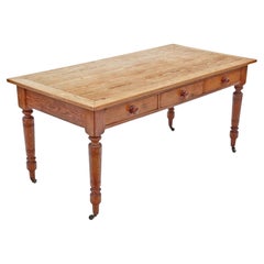 Antique 19th Century Fine Quality Pitch Pine Farmhouse Kitchen Dining Table