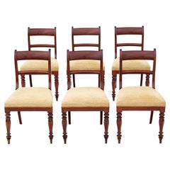 Antique 19th Century Fine Quality Set of 6 Mahogany Dining Chairs