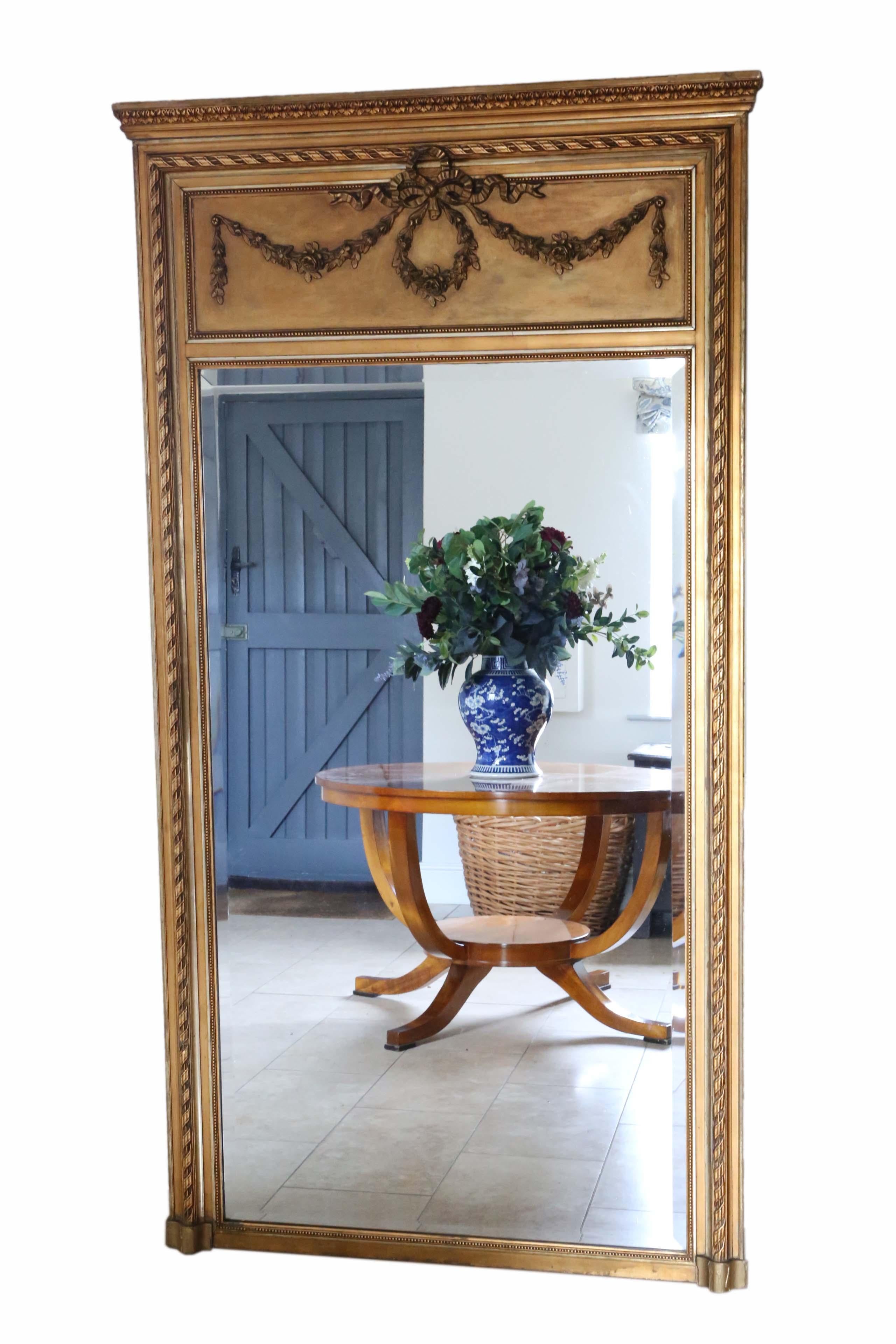 Antique 19th Century Fine Quality Very Large Gilt Full Height Wall Mirror 3