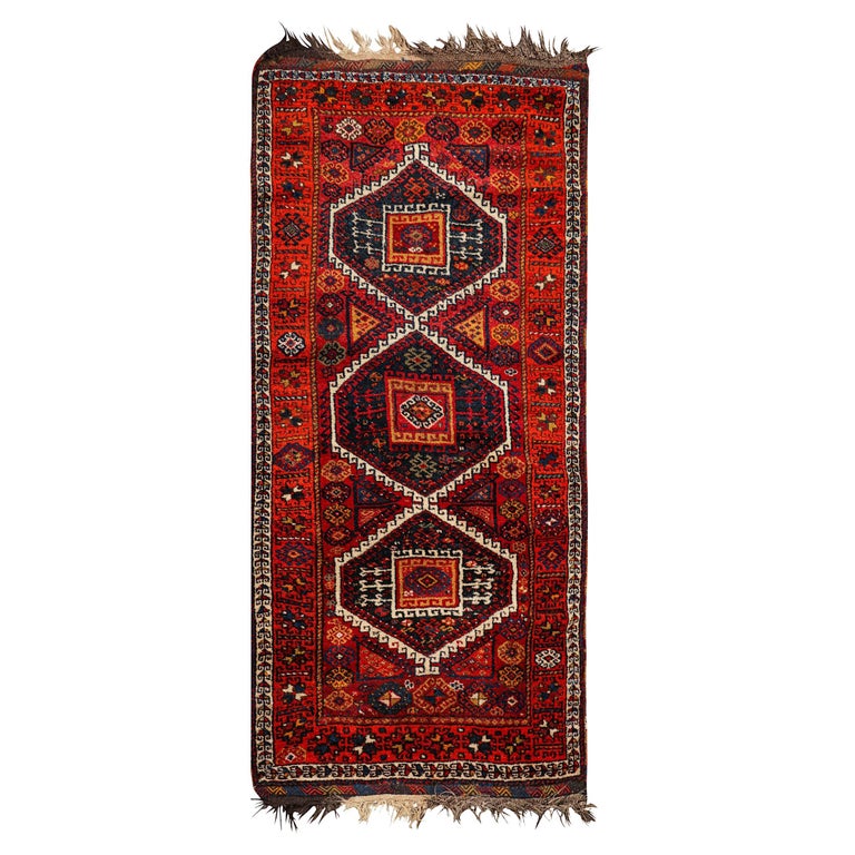 Yurak Rug Antique 19th Century Fine Turkish Yuruk Long Runner Rug For Sale at 1stDibs