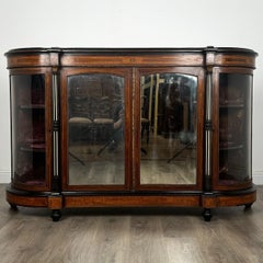 Ancienne crédence en ronce de noyer marquetée du 19ème siècle ( REF AF-3412 )