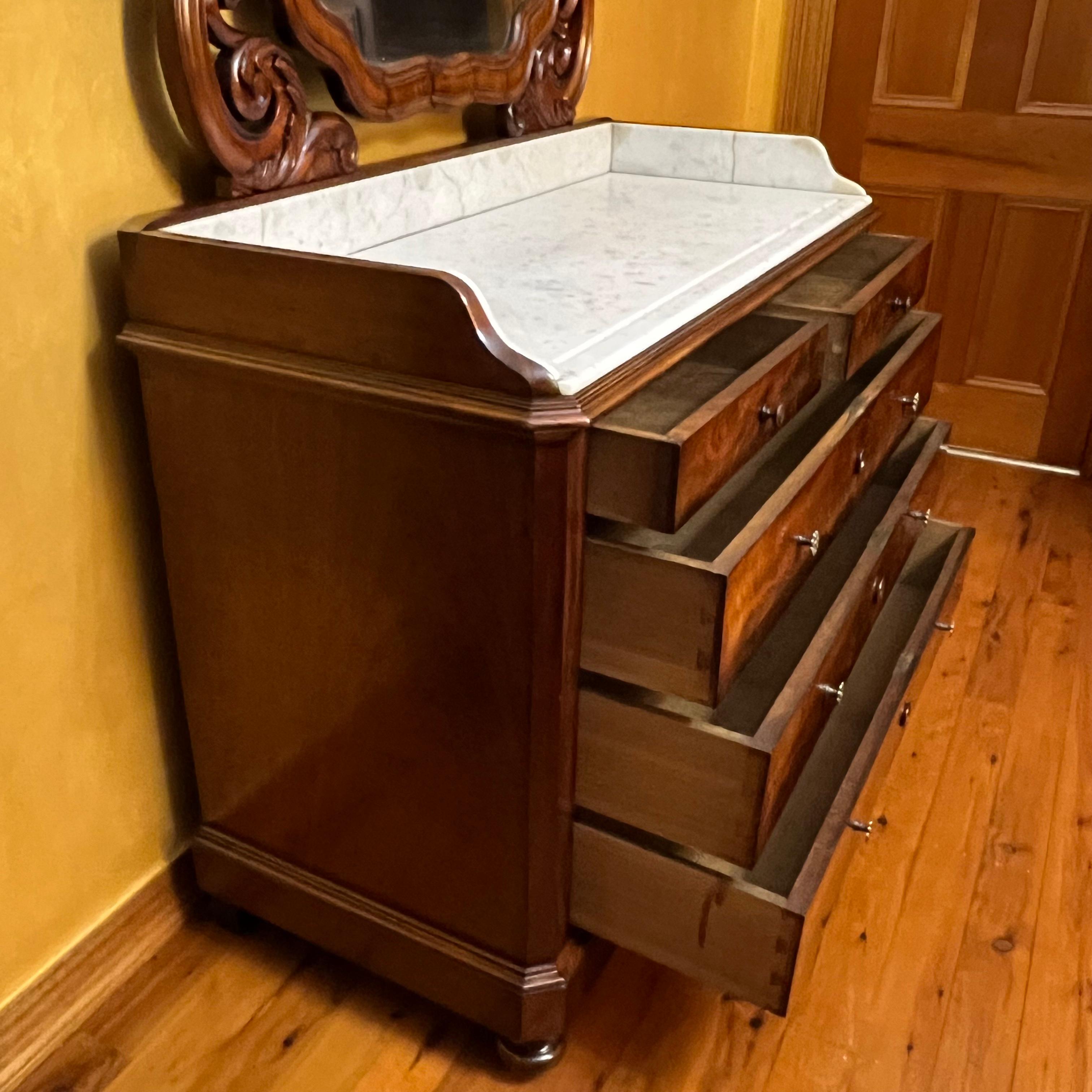 vintage dresser with marble top