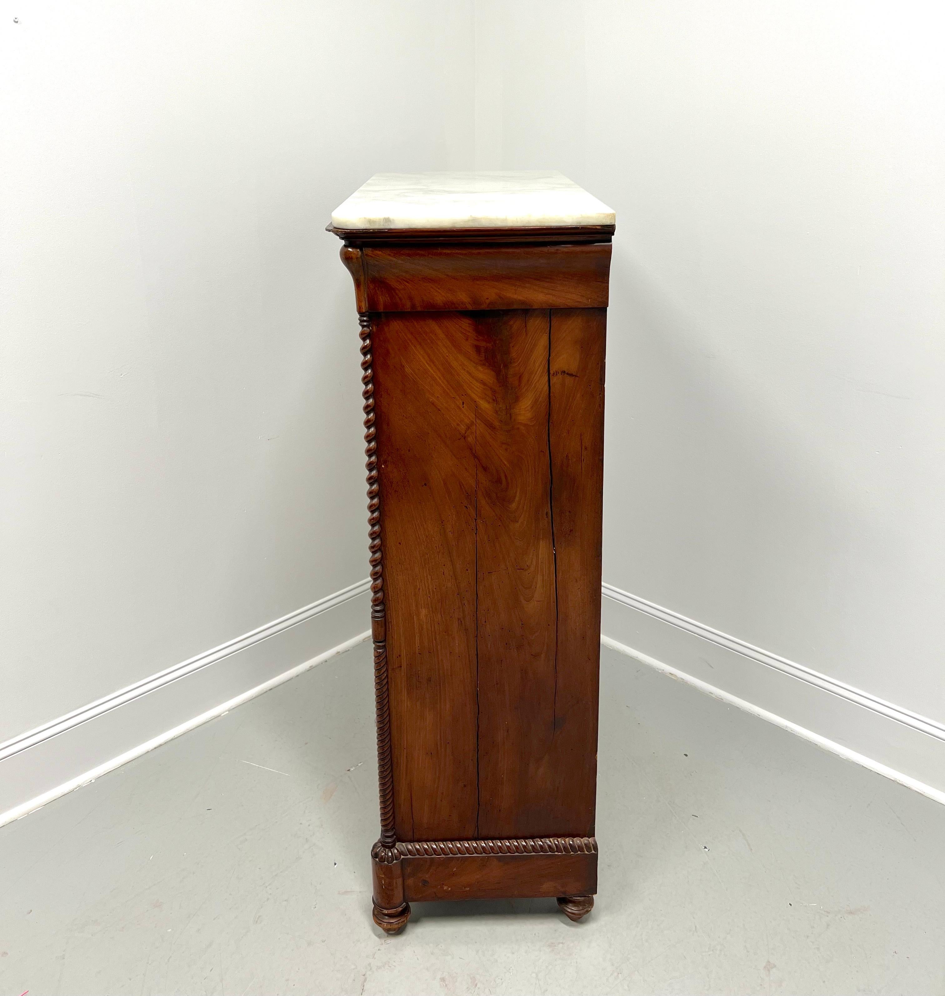 Biedermeier Antique 19th Century Flame Mahogany Rope Twist Abatante Secretary Desk For Sale