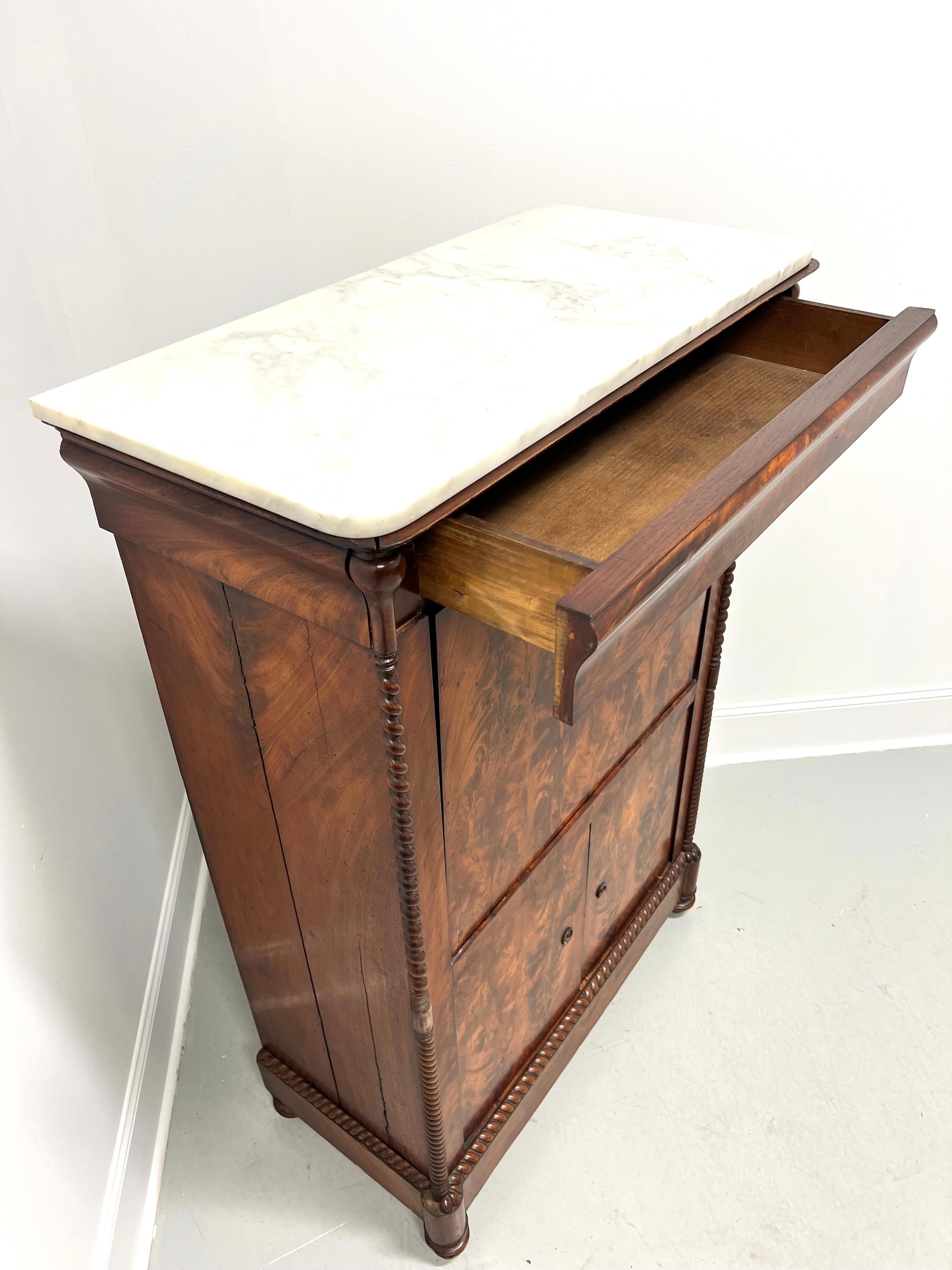 Antique 19th Century Flame Mahogany Rope Twist Abatante Secretary Desk For Sale 3