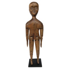 Antique 19ème siècle Folk Art Sculpté Articulé Figure en bois