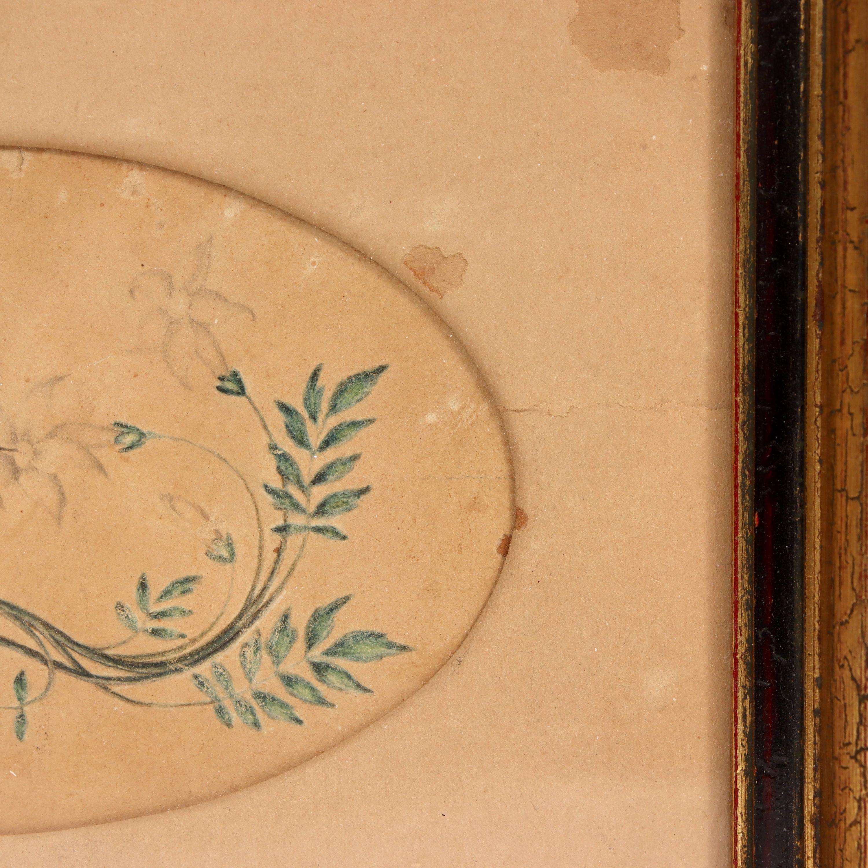 Antique 19th Century Folk Art Watercolor Painting of a Hummingbird at ...