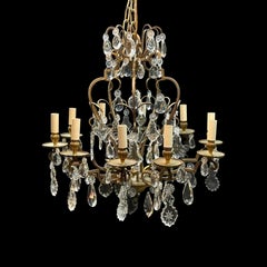 Antique 19th Century French 15 Light Bronze Chandelier