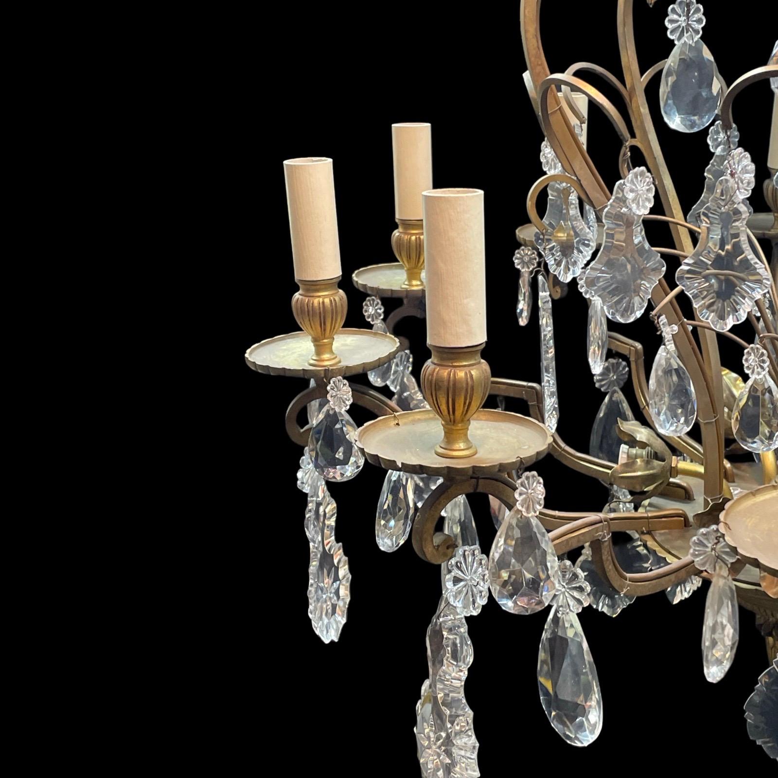 Antigua araña de bronce francesa del siglo XIX de 15 luces en Bueno estado para la venta en London, GB