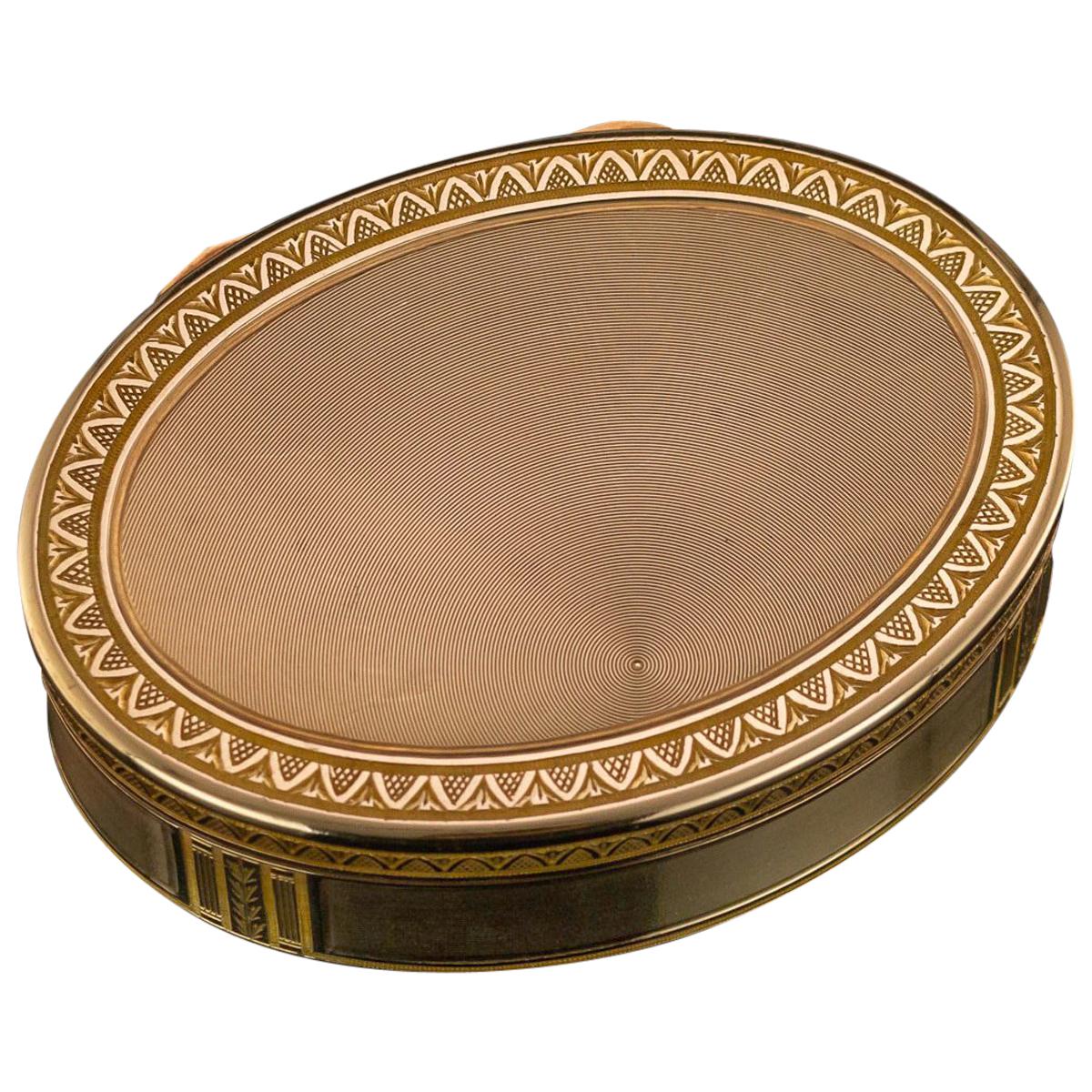 Antique 19th Century French 18-Karat Gold Snuff Box, circa 1830