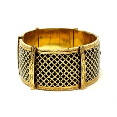 Antique 19th Century French 18K Gold and Enamel Bracelet