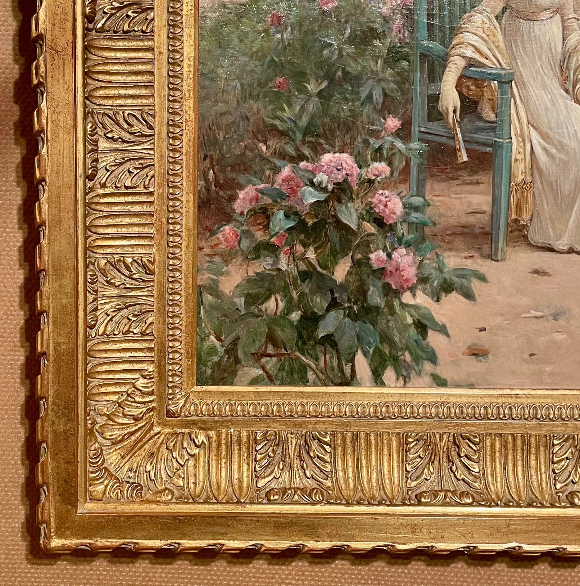 Antique 19th Century French Framed Oil on Canvas Painting Signed Adrien Moreau (1843-1906).