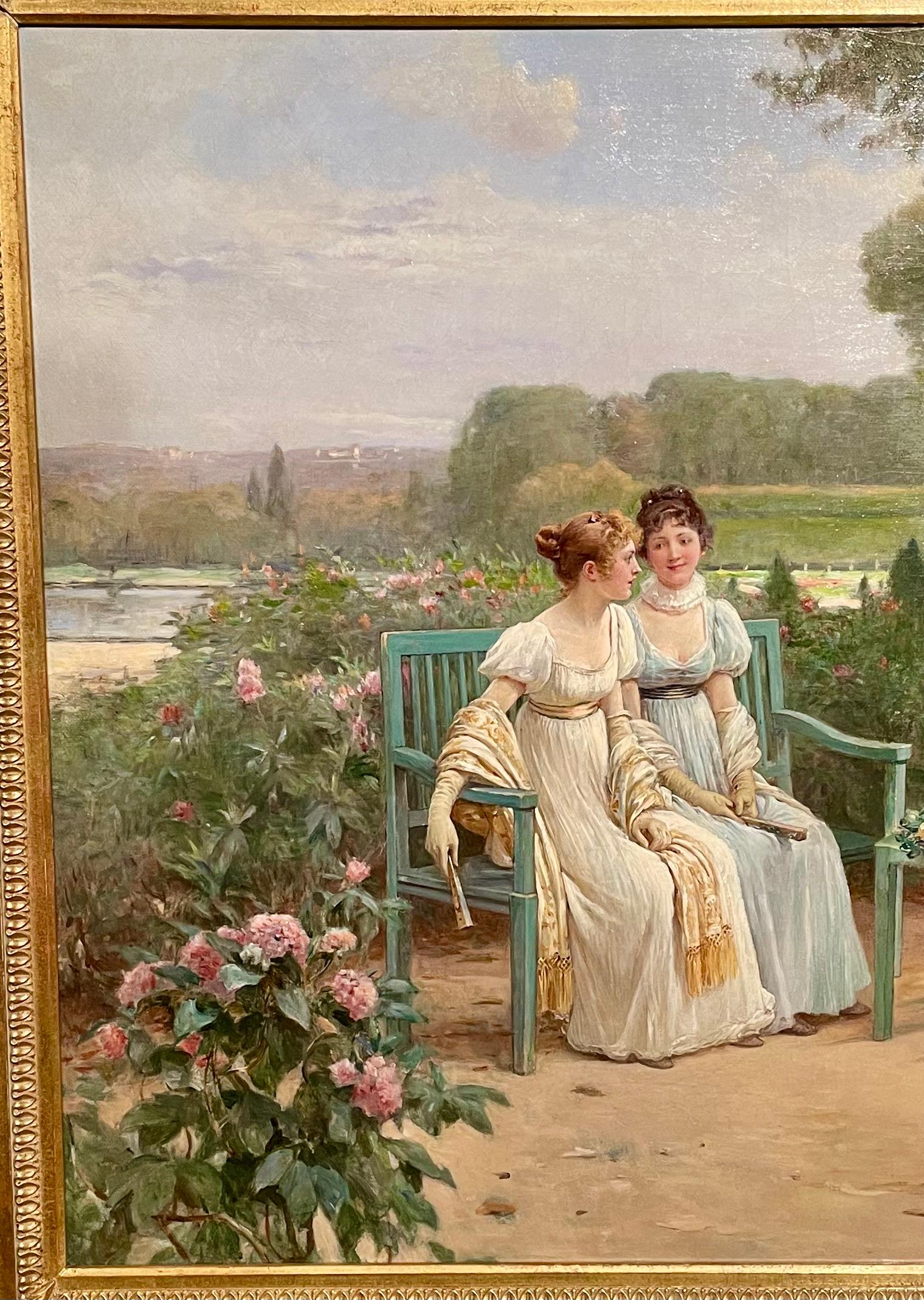 Antique 19th Century French Adrien Moreau (1843-1906) Oil on Canvas Painting In Good Condition For Sale In New Orleans, LA