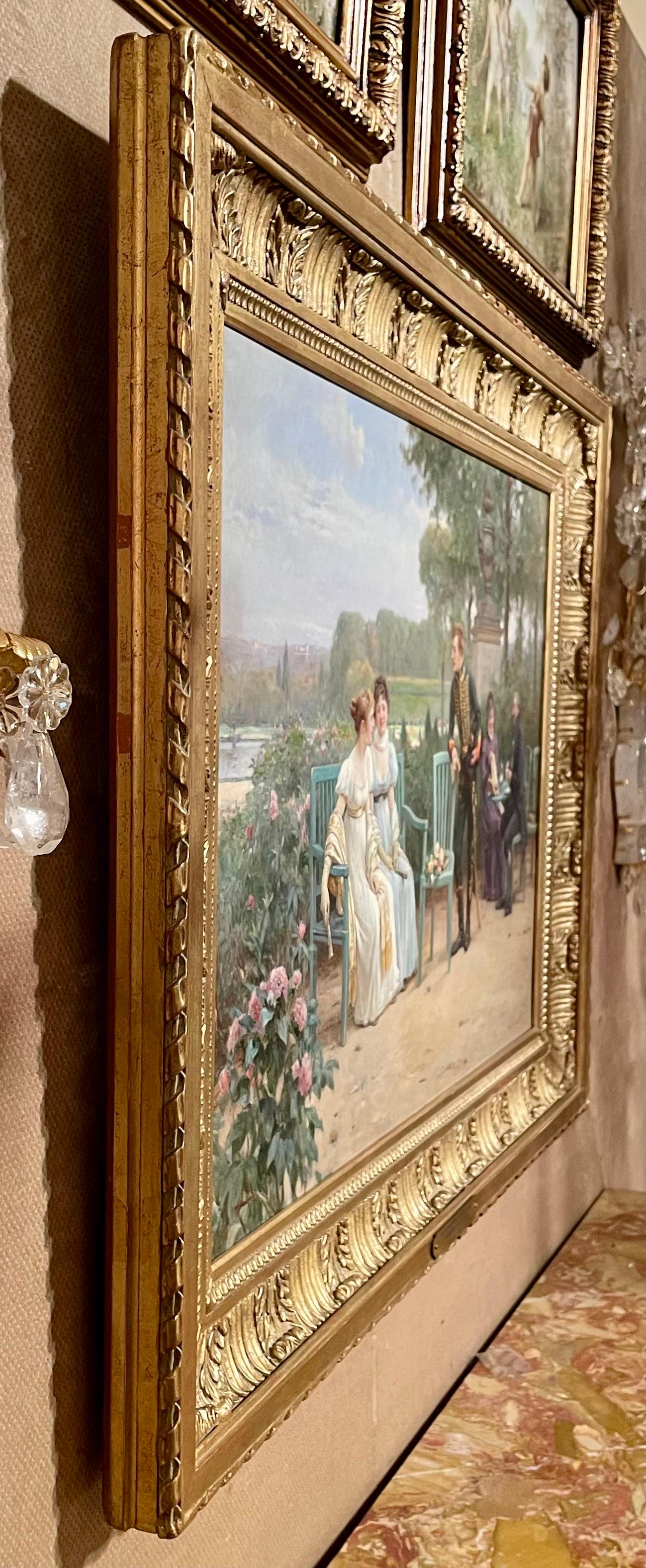 Antique 19th Century French Adrien Moreau (1843-1906) Oil on Canvas Painting For Sale 4