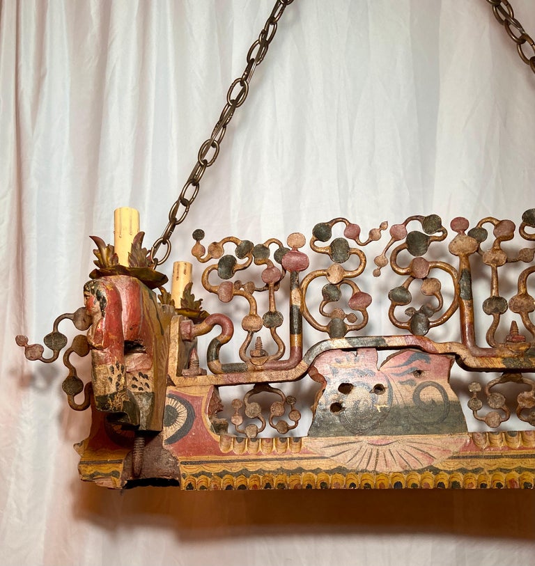 Antique 19th Century French Alsatian Wood and Iron Ceremonial Yoke