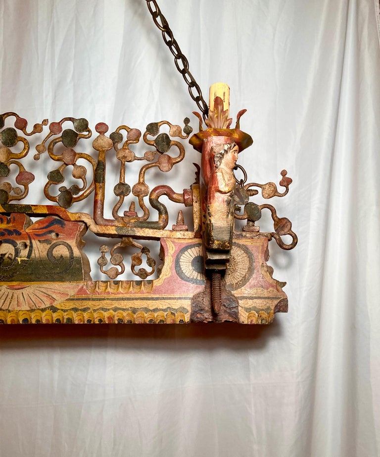 Antique 19th Century French Alsatian Wood and Iron Ceremonial Yoke