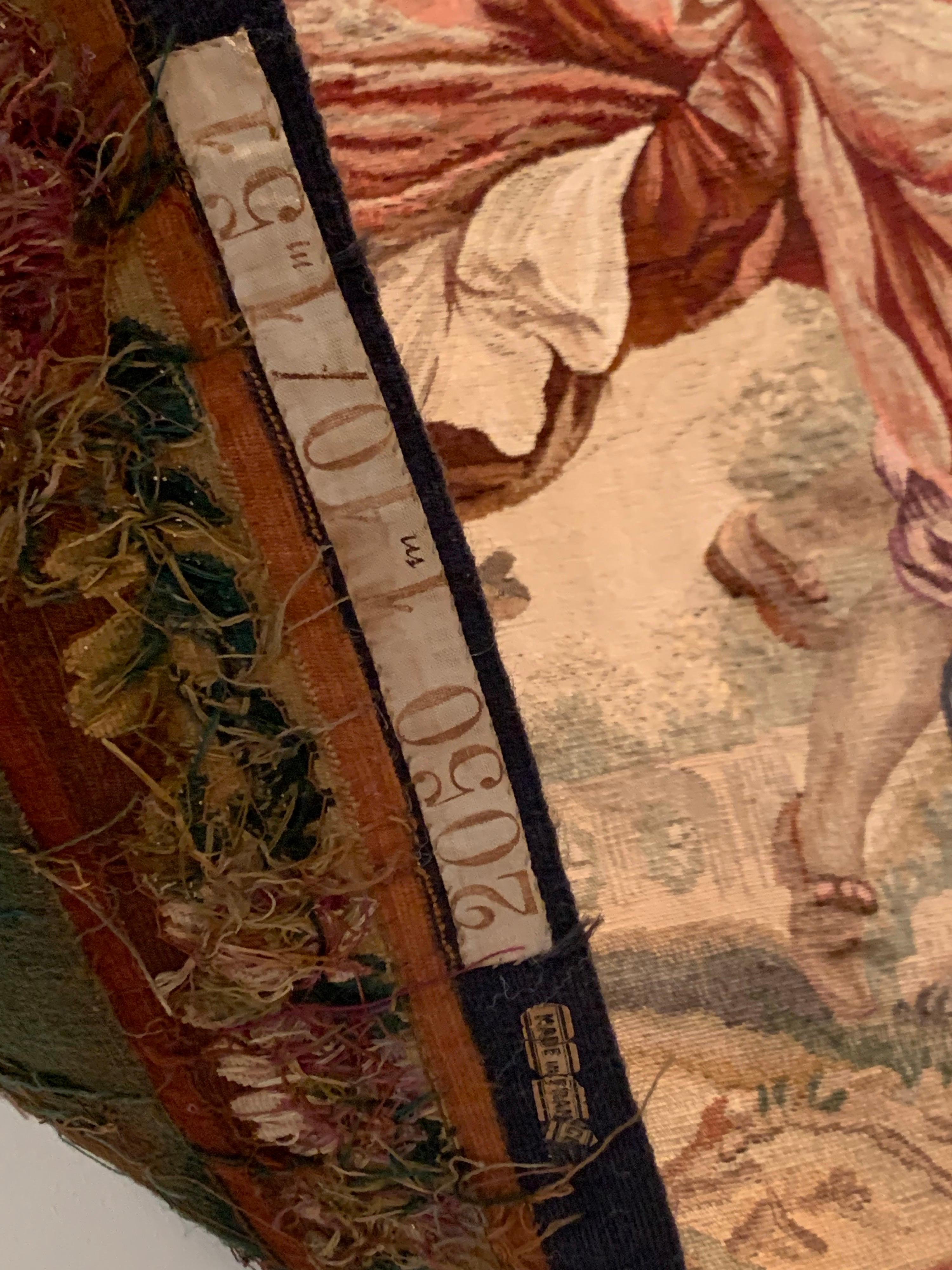 Antiker französischer Aubusson-Rokoko-Wandteppich des 19. Jahrhunderts (Wolle) im Angebot