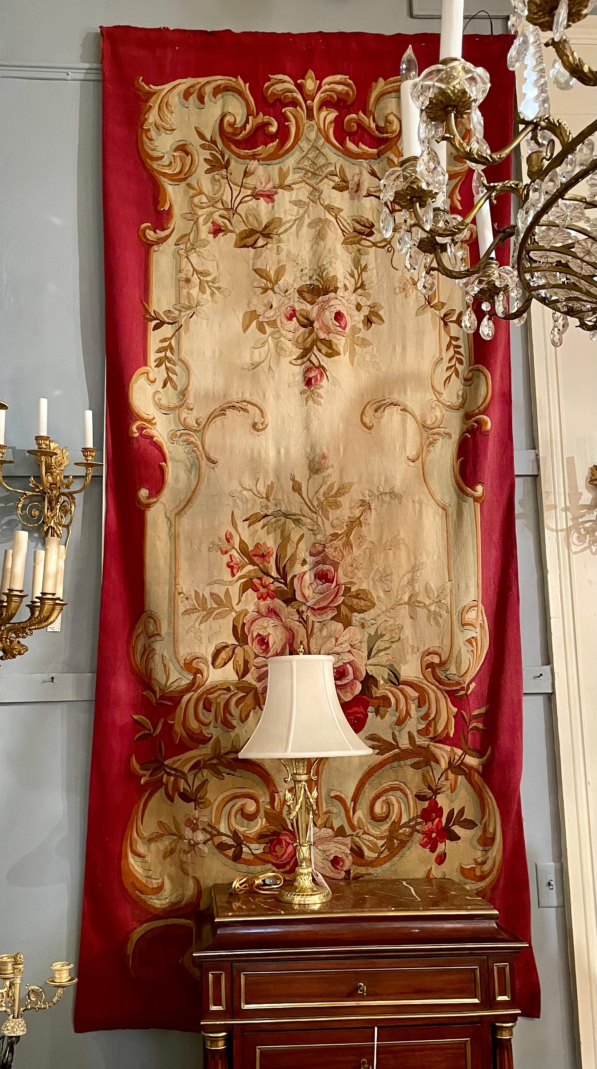 Antiguo Tapiz de Aubusson Francés del Siglo XIX, Circa 1860. en venta 4