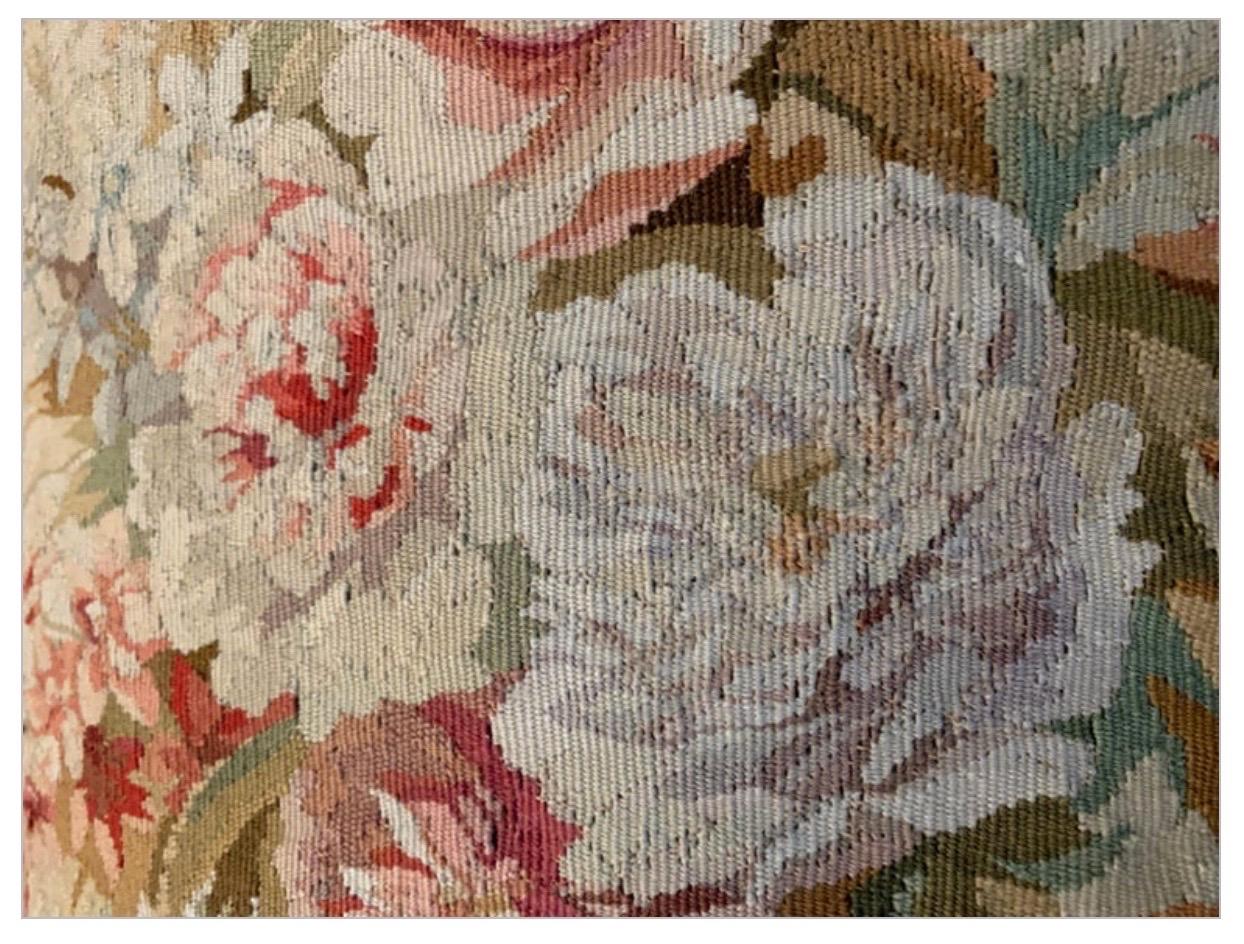 This is lovely antique 19th century French Aubusson Tapestry pillow with flowers with a velour backing. It measures: 1.5 x 2.5 x 0.6 ft.

Provenance:
Purchased at Doyle Auction House, New York, NY.

 