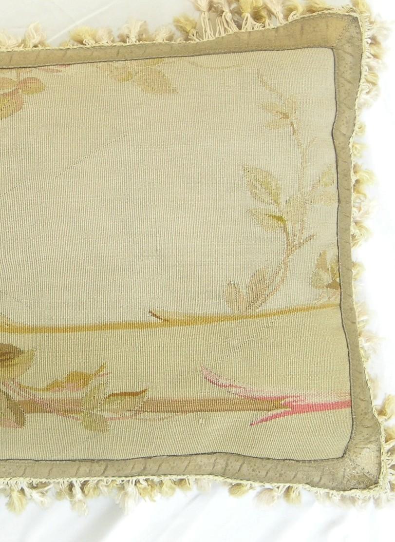 Empire Antique 19th Century French Aubusson Tapestry Pillow For Sale