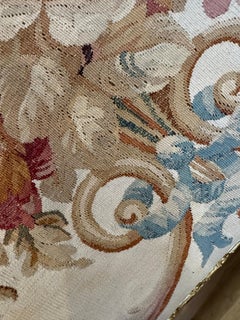 Antique 19th Century French Aubusson Tapestry Rococo Gilt Sofa Loveseat