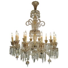 Antique 19th Century French Baccarat Crystal 12 Light Chandelier.