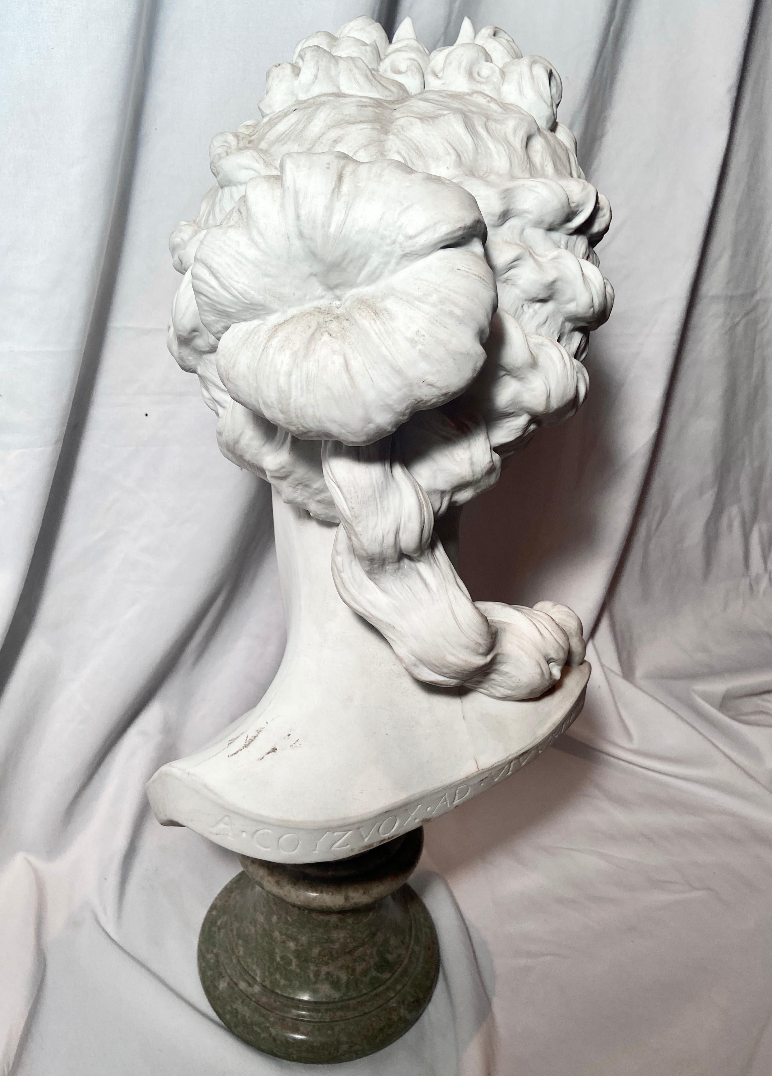 Antique 19th Century French Bisque Porcelain Bust of Diana, Goddess of the Hunt For Sale 1