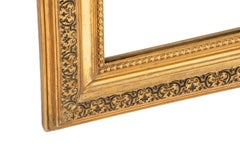 Antique 19th-century French black and gold leaf gilt  Louis Philippe mirror