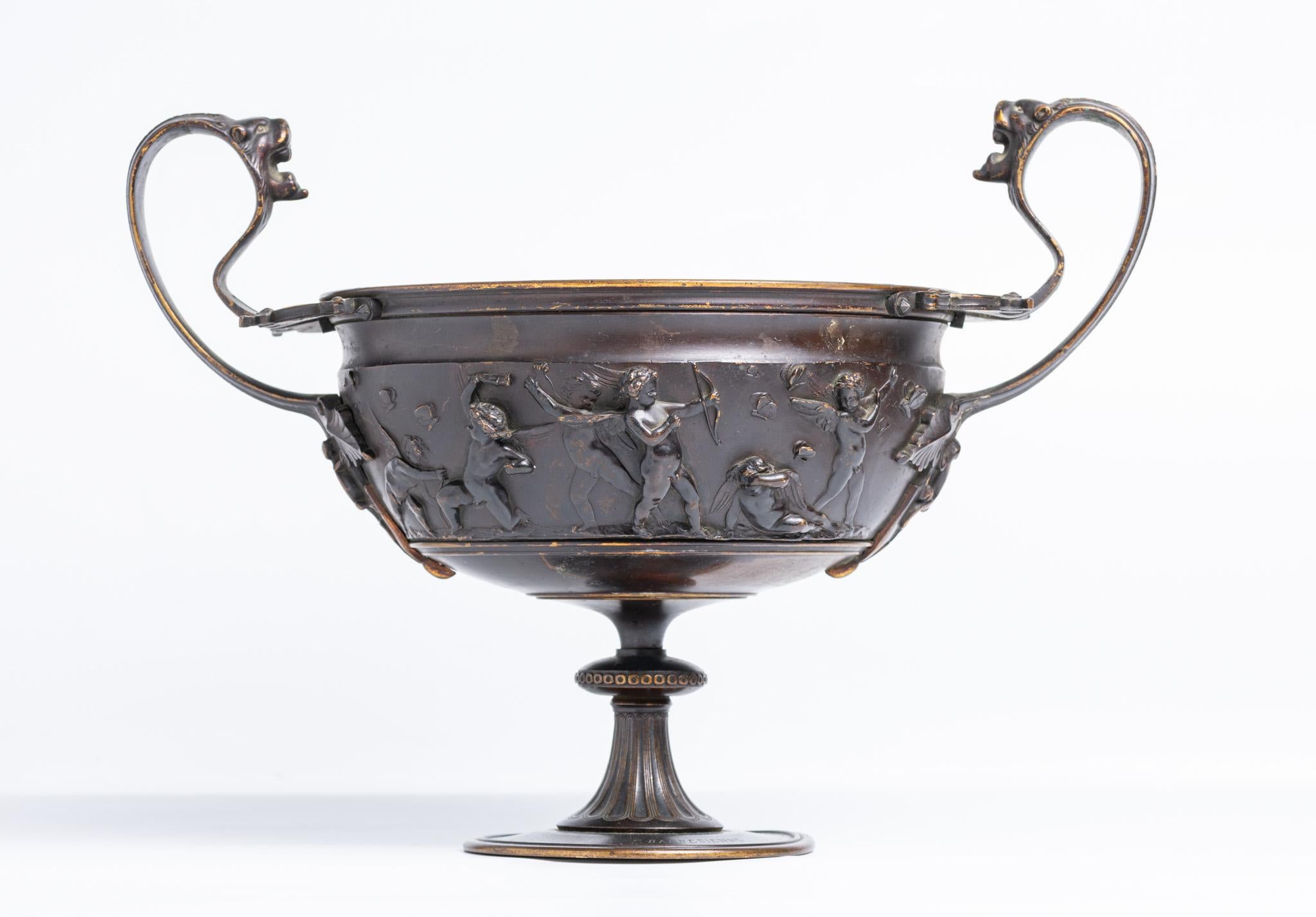 Antike französische Bronzeschale aus dem 19. Jahrhundert von Ferdinand Barbedienne (Napoleon III.) im Angebot