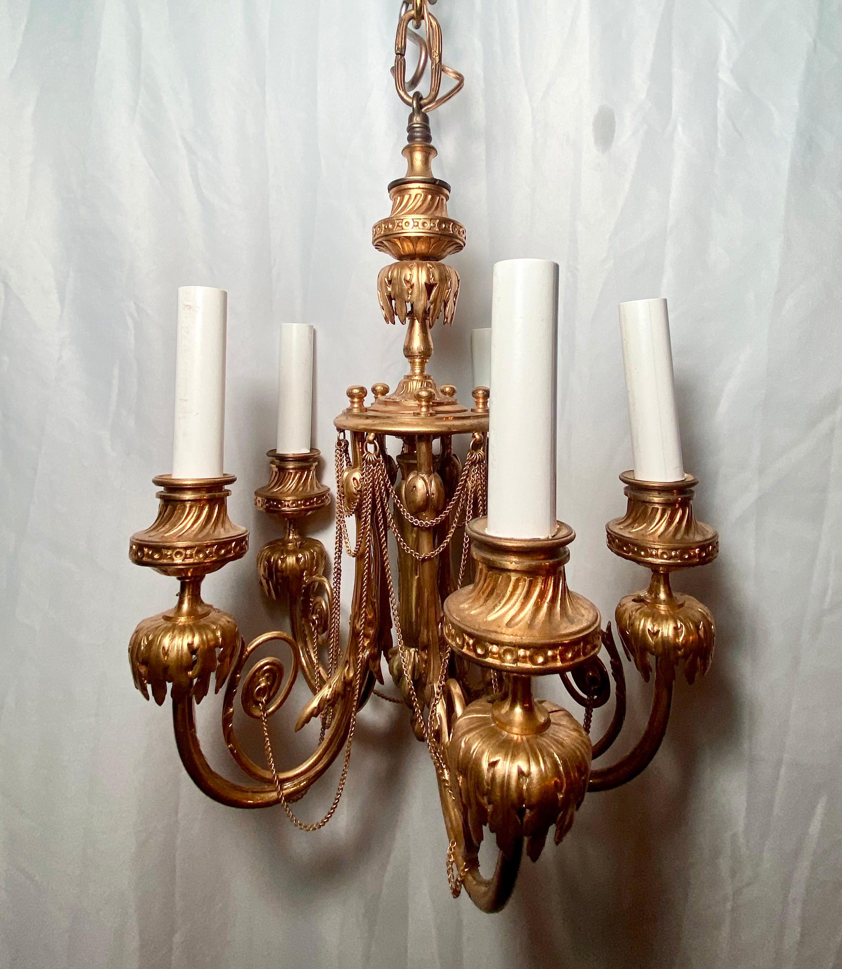 Doré Lustre d' Ore français ancien en bronze du XIXe siècle en vente