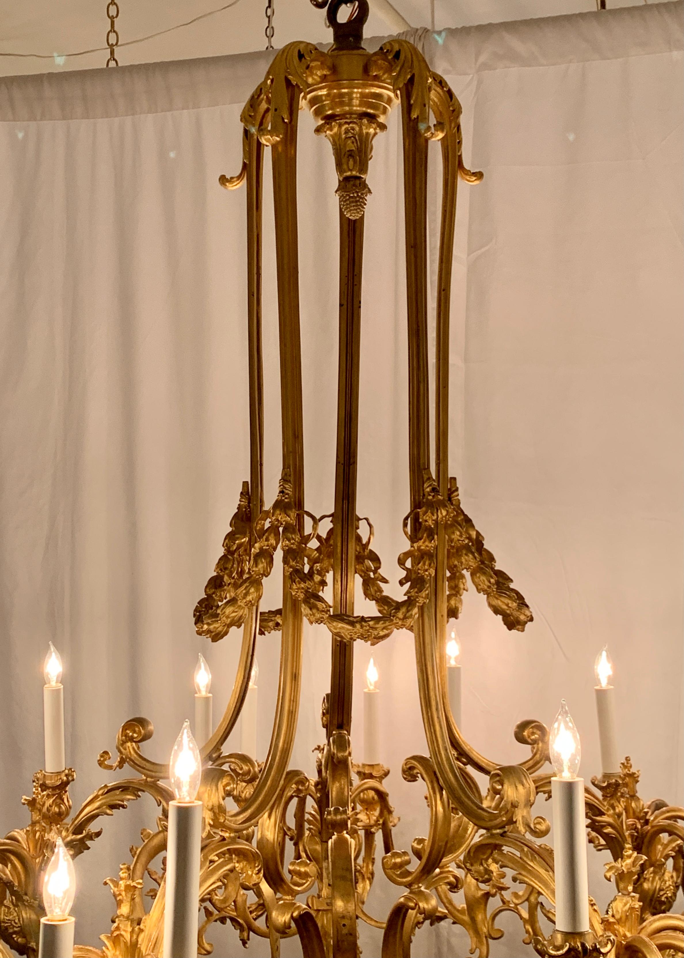 Antique 19th Century French Bronze D'oré Chandelier by Ferdinand Barbedienne In Good Condition For Sale In New Orleans, LA