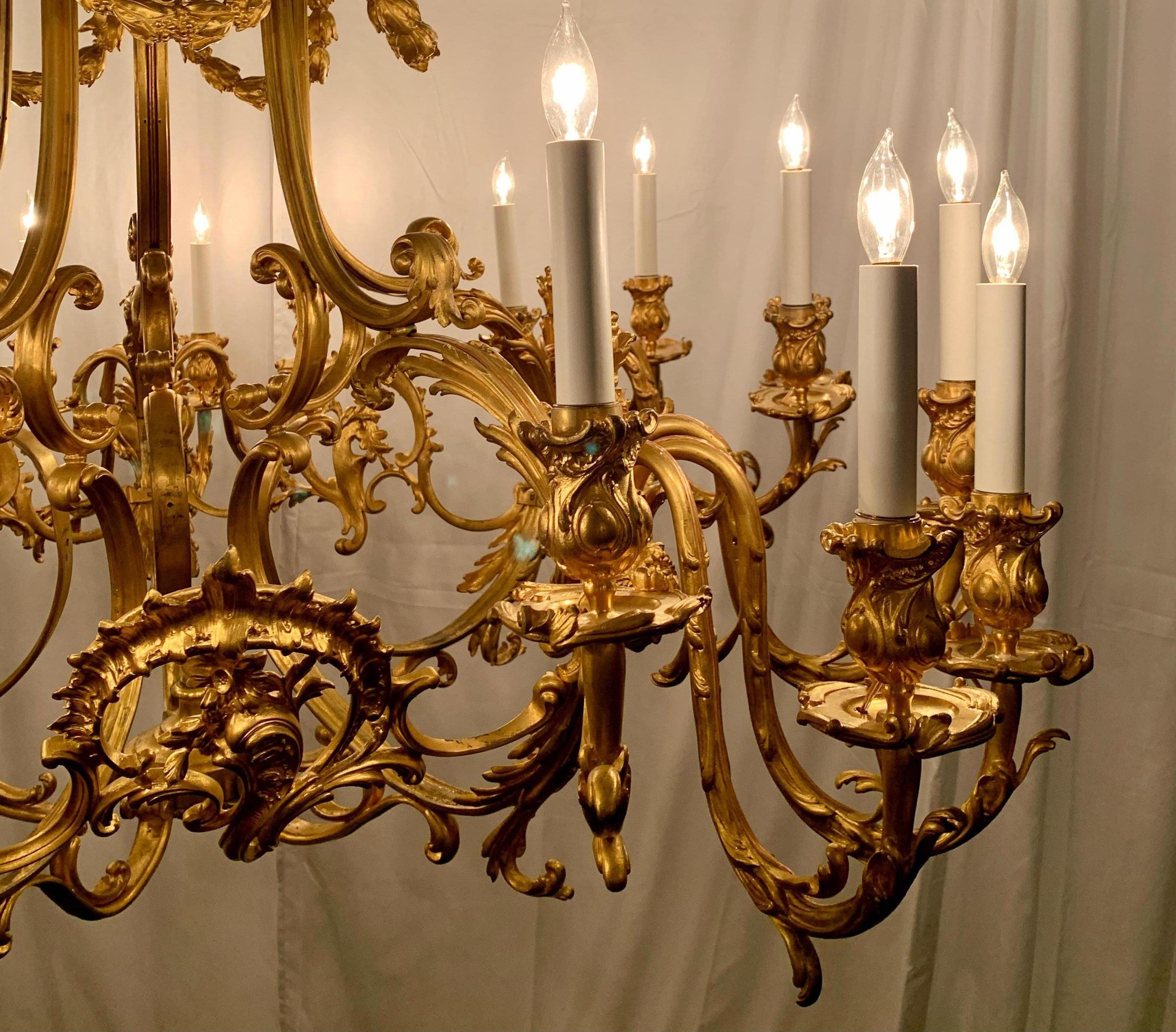 Antique 19th Century French Bronze D'oré Chandelier by Ferdinand Barbedienne For Sale 1