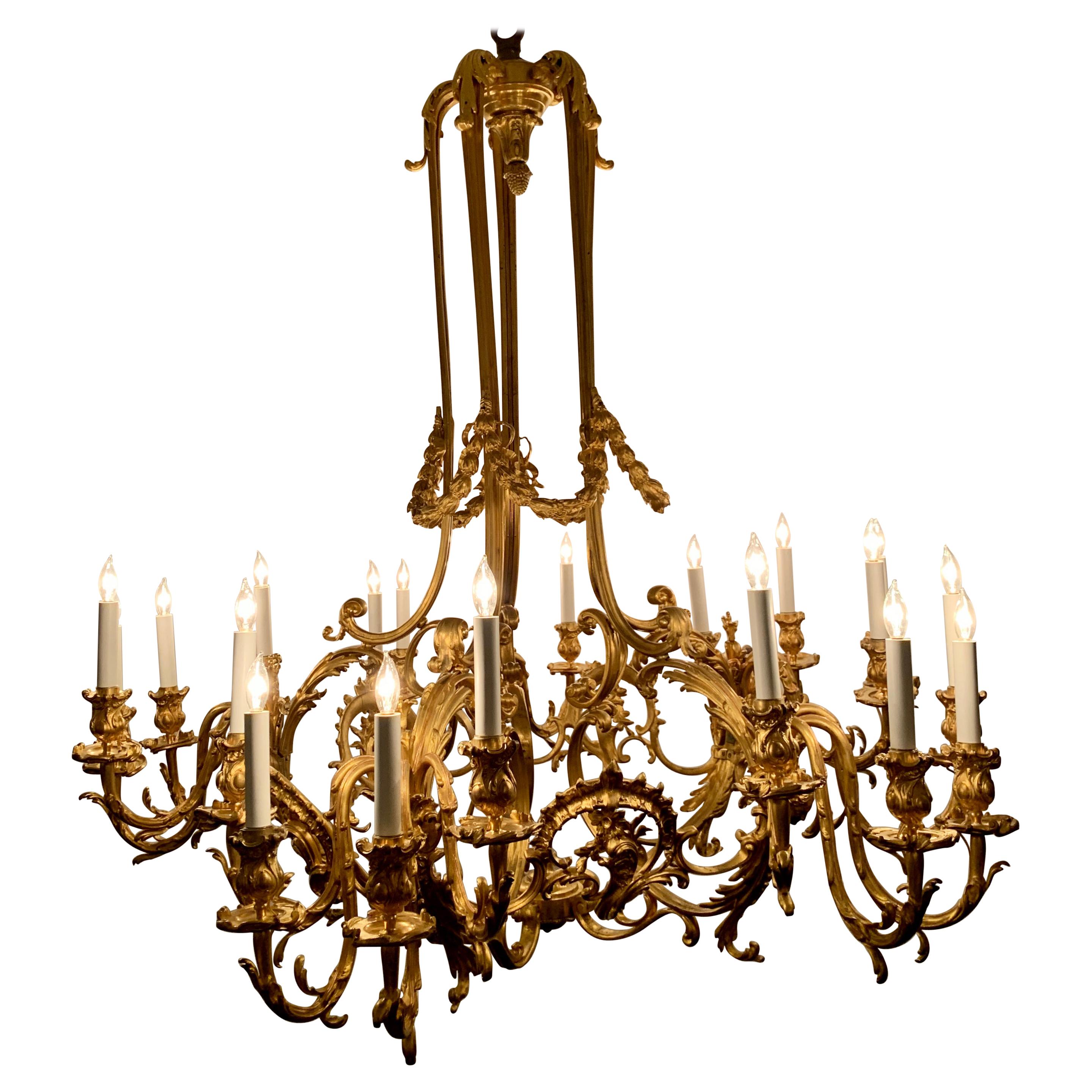 Antique 19th Century French Bronze D'oré Chandelier by Ferdinand Barbedienne