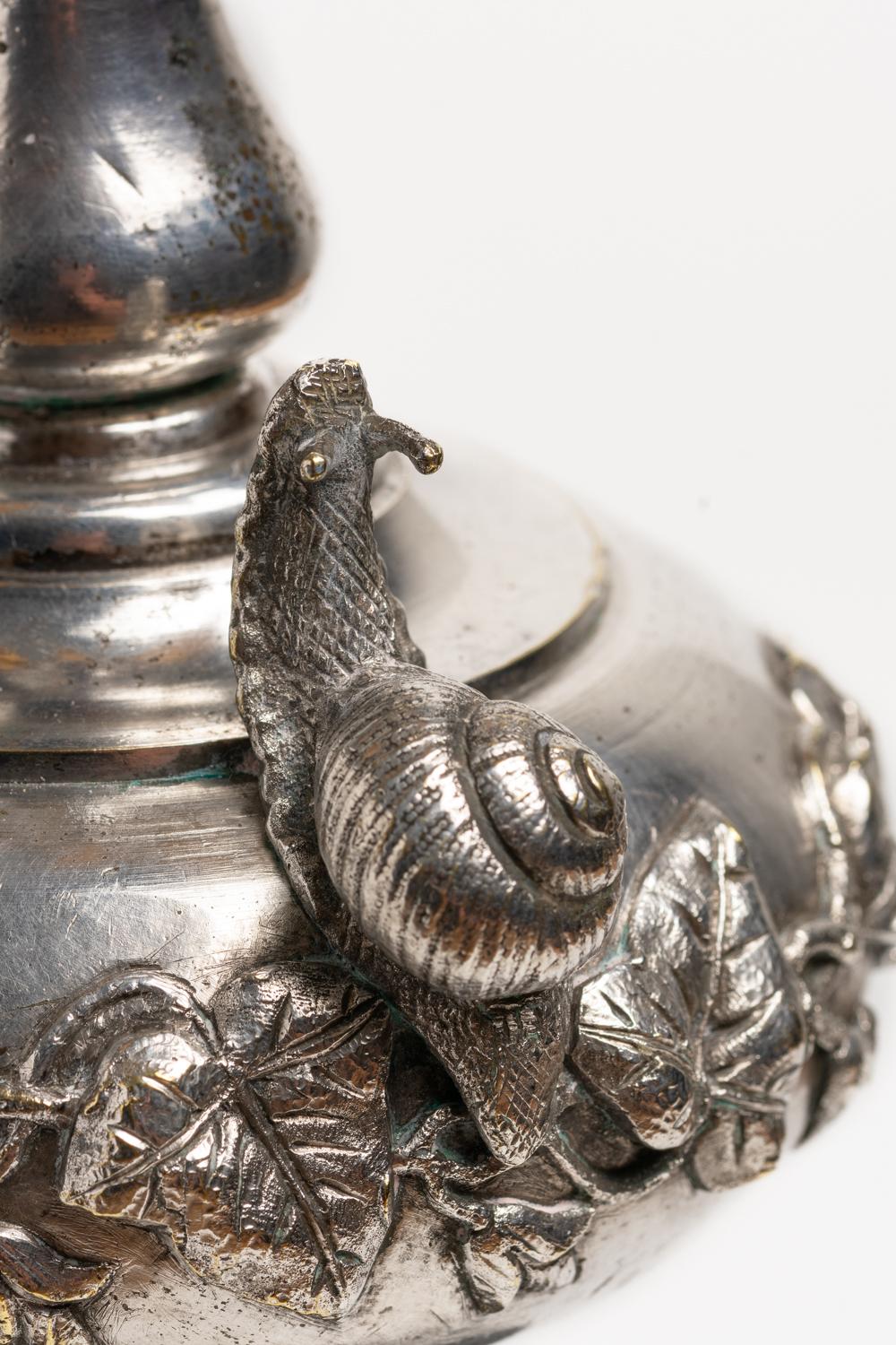 Candélabre en bronze et malachite du XIXe siècle  en vente 5