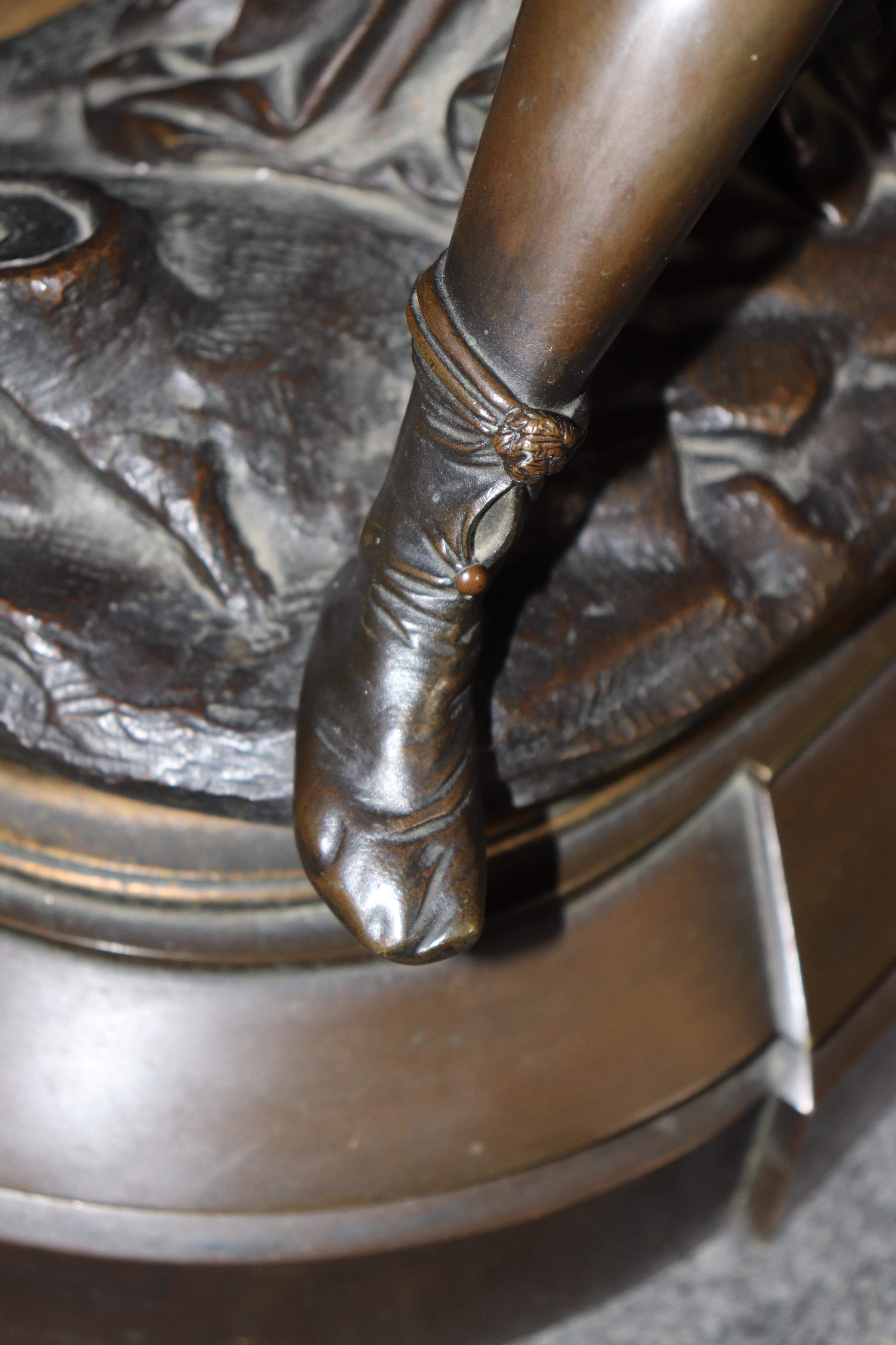 Antique 19th Century French Bronze Sculpture of Diana the Huntress by A. Moreau For Sale 12