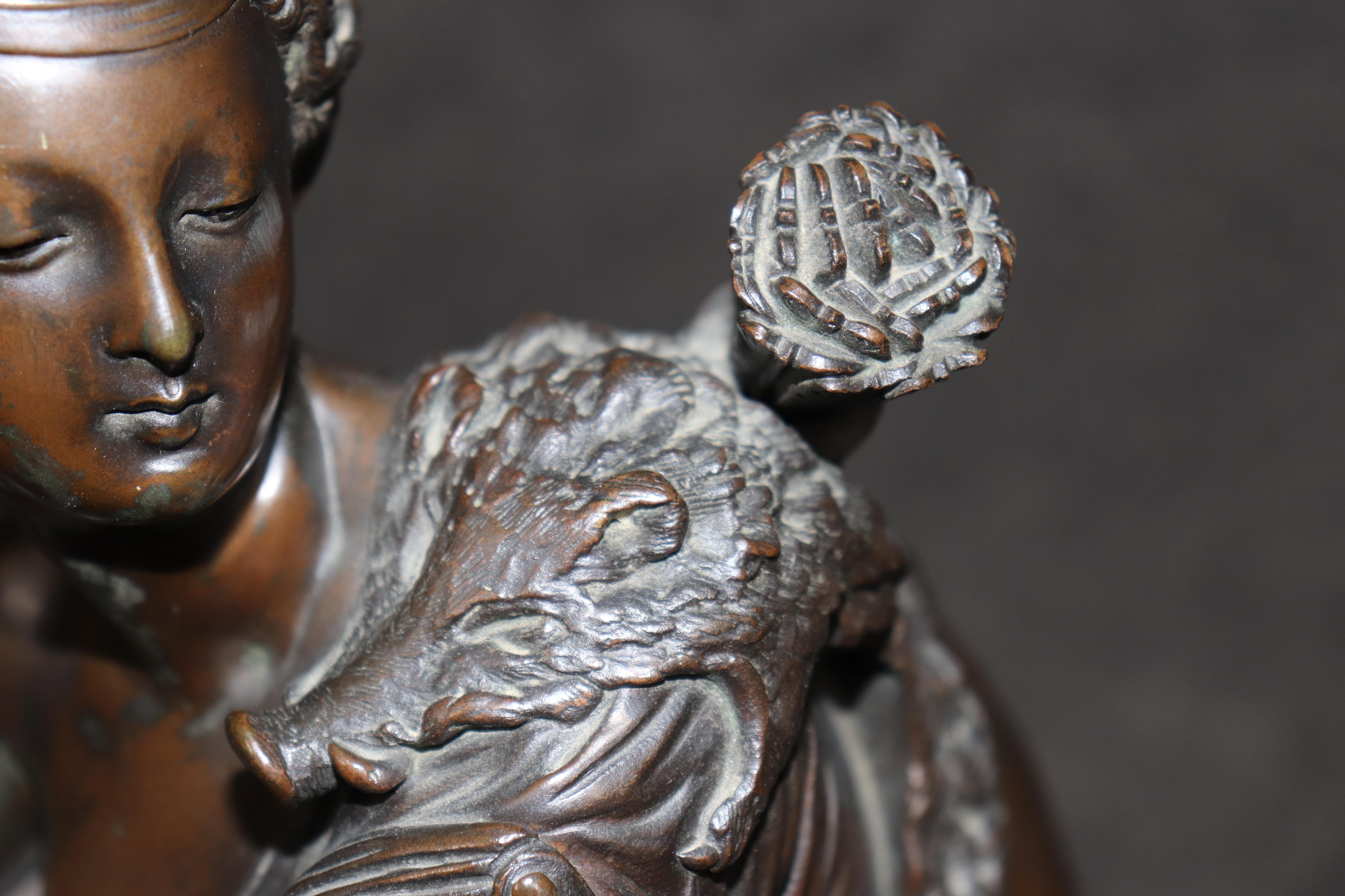 Antique 19th Century French Bronze Sculpture of Diana the Huntress by A. Moreau For Sale 13