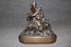 Antique 19th Century French Bronze Sculpture of Diana the Huntress by A. Moreau