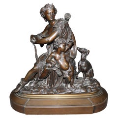 Antique 19th Century French Bronze Sculpture of Diana the Huntress by A. Moreau