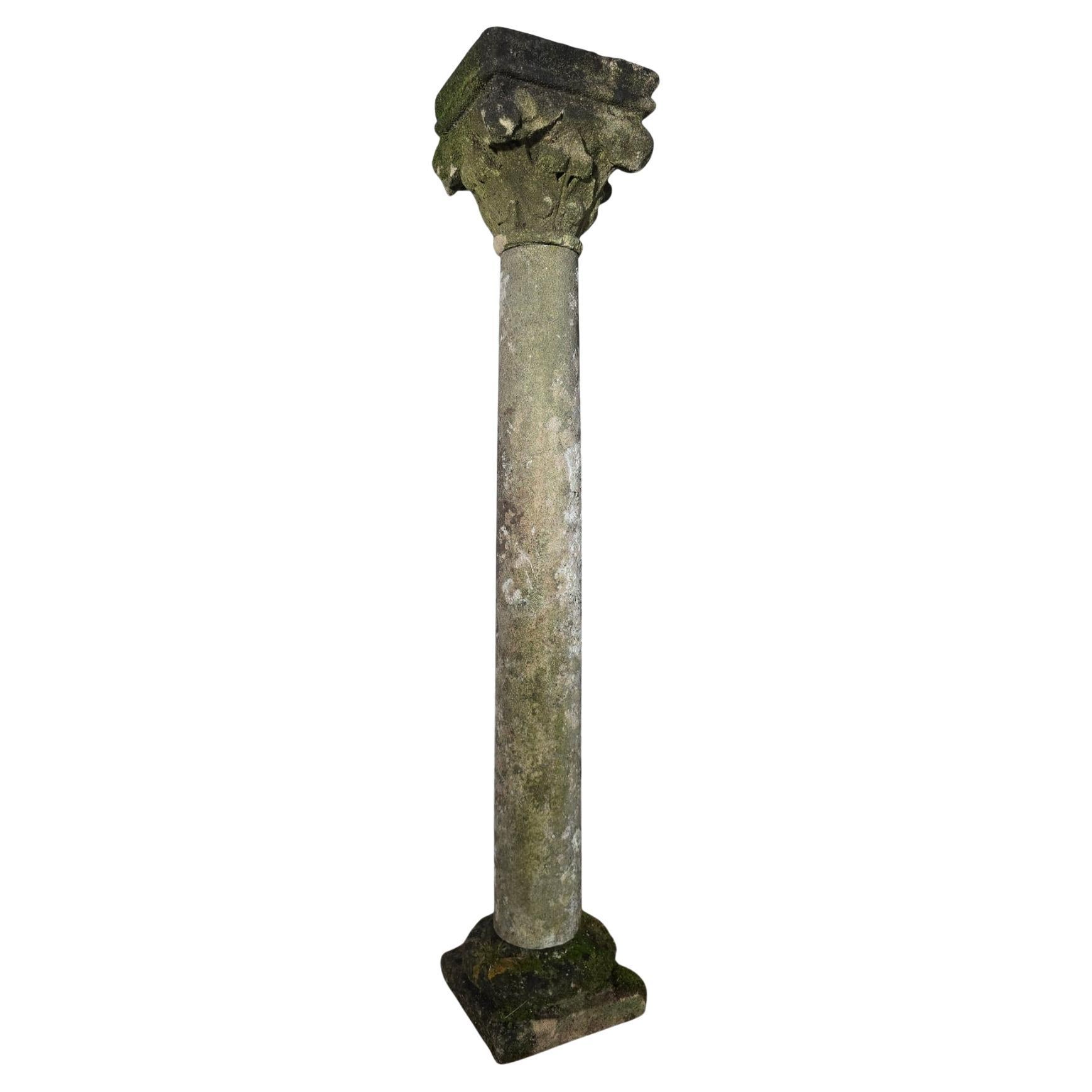 Antique 19th-Century French Carved Stone Column