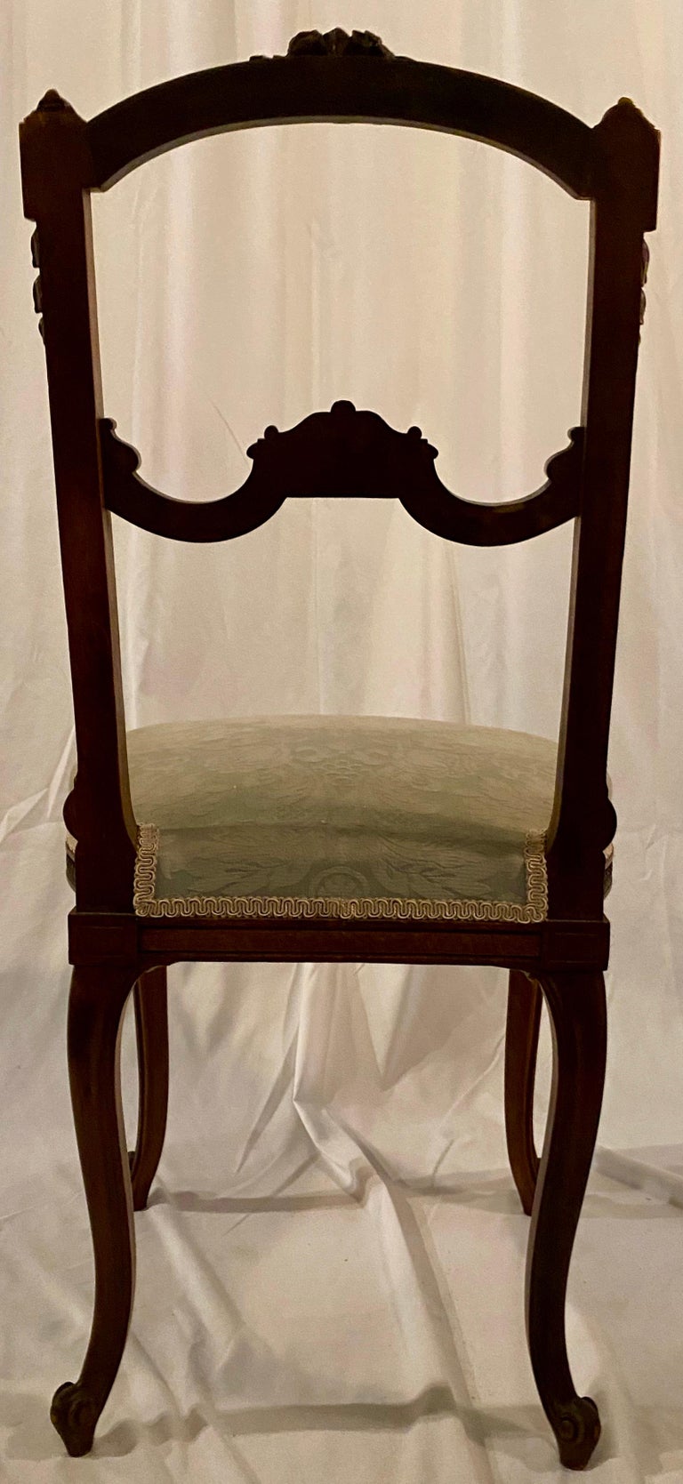 Antique 19th Century French Carved Walnut Chair For Sale at 1stDibs