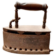 Antique 19ème siècle Fonte à charbon française