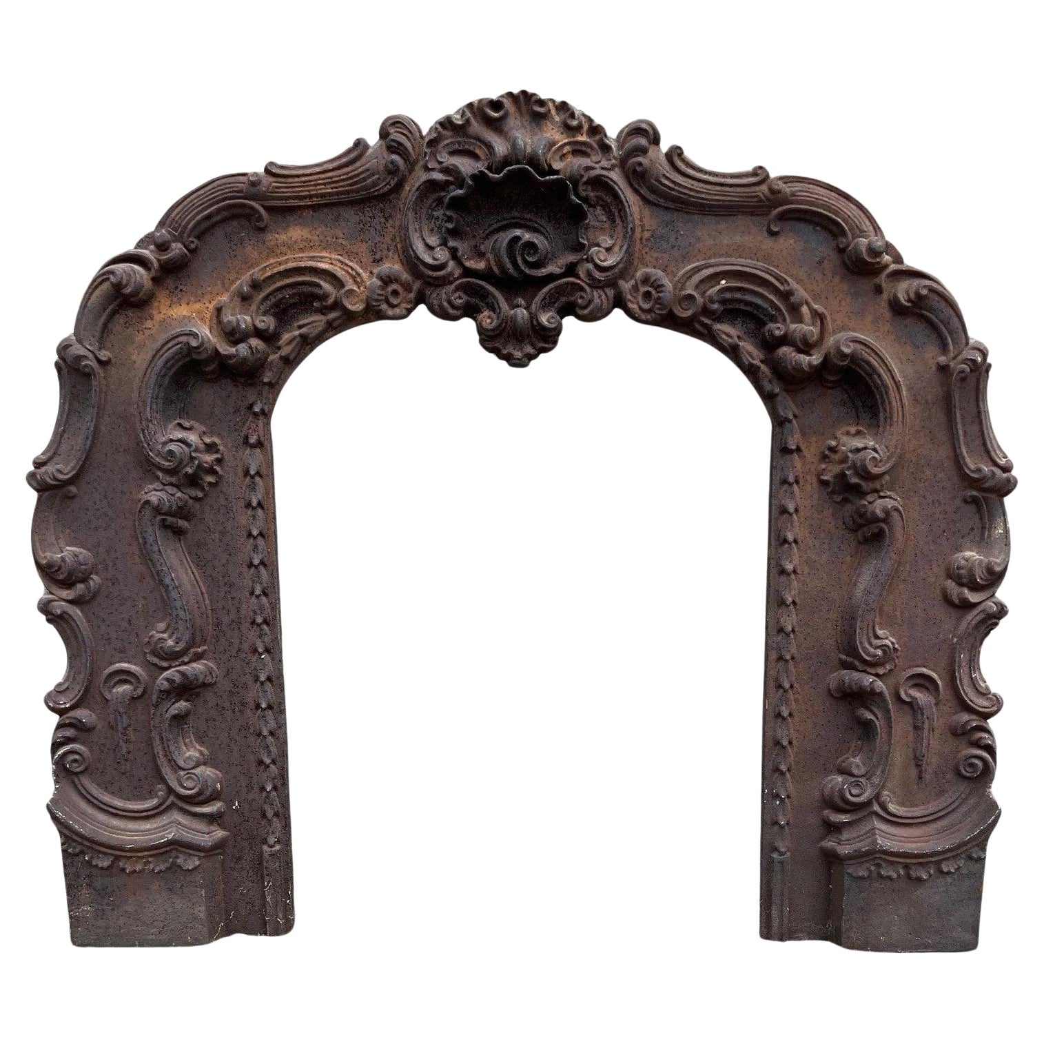 Antique 19th Century French Cast Iron Fireplace Surround