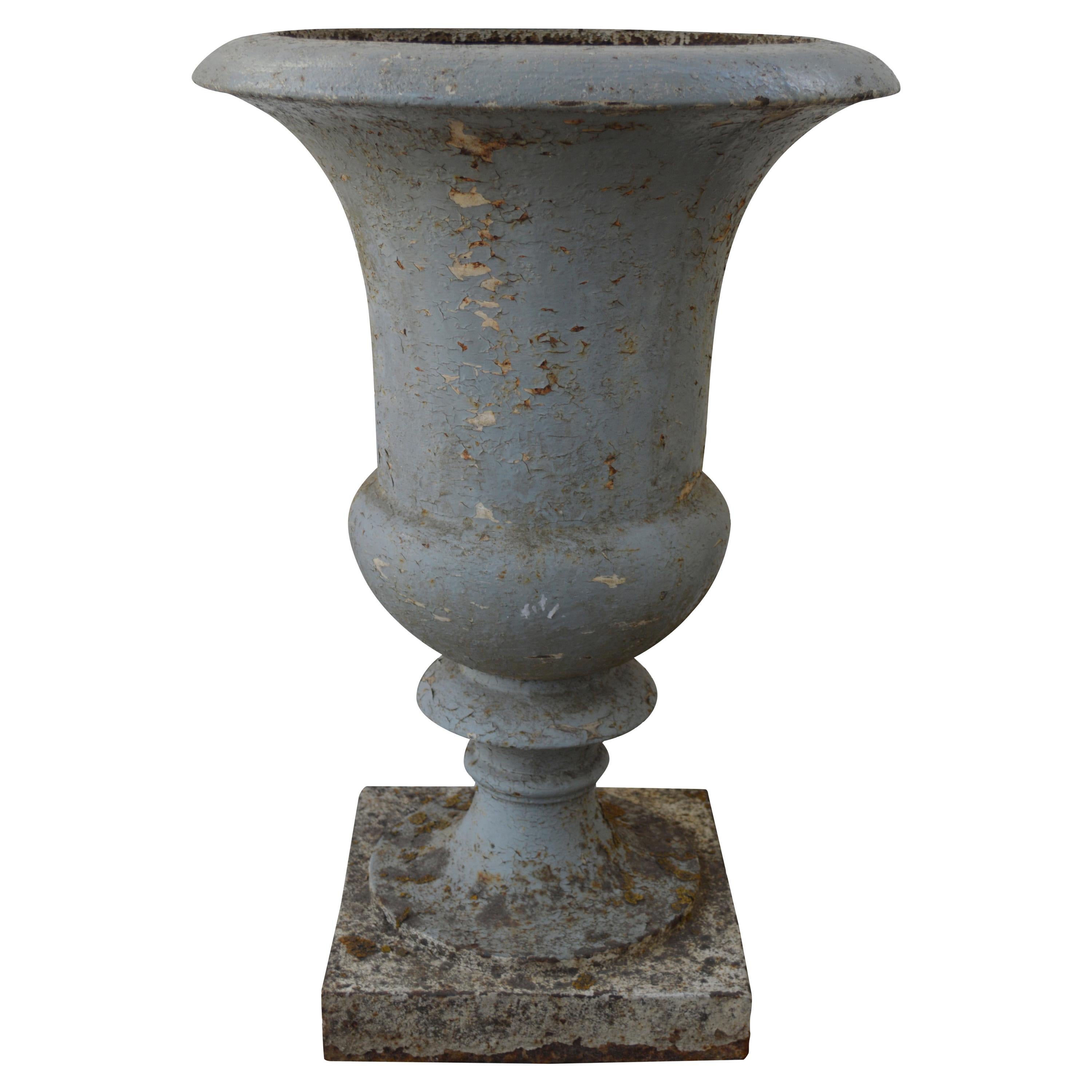 Antique 19th Century French Cast Iron Medici Urn For Sale